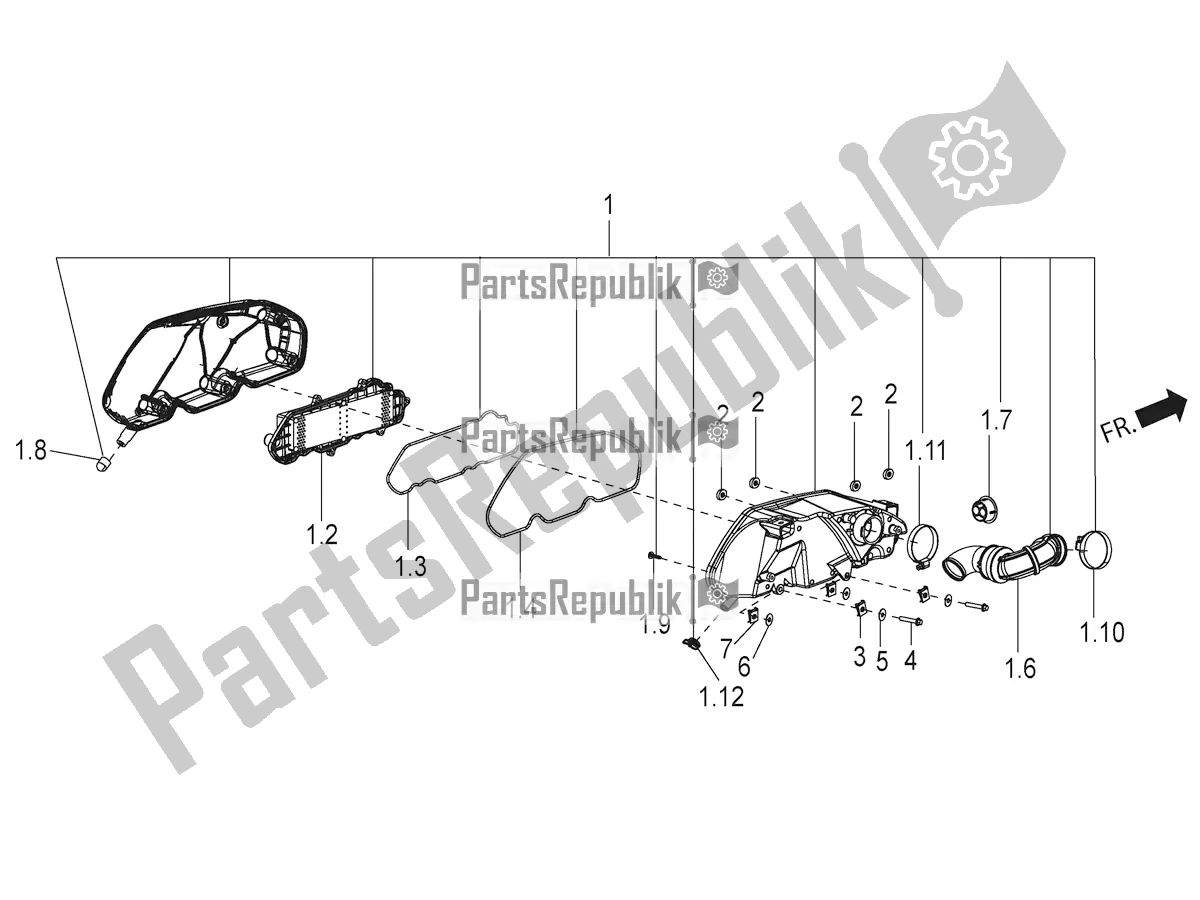 Alle onderdelen voor de Luchtfilter van de Aprilia SR Motard 150 ABS Apac 2022