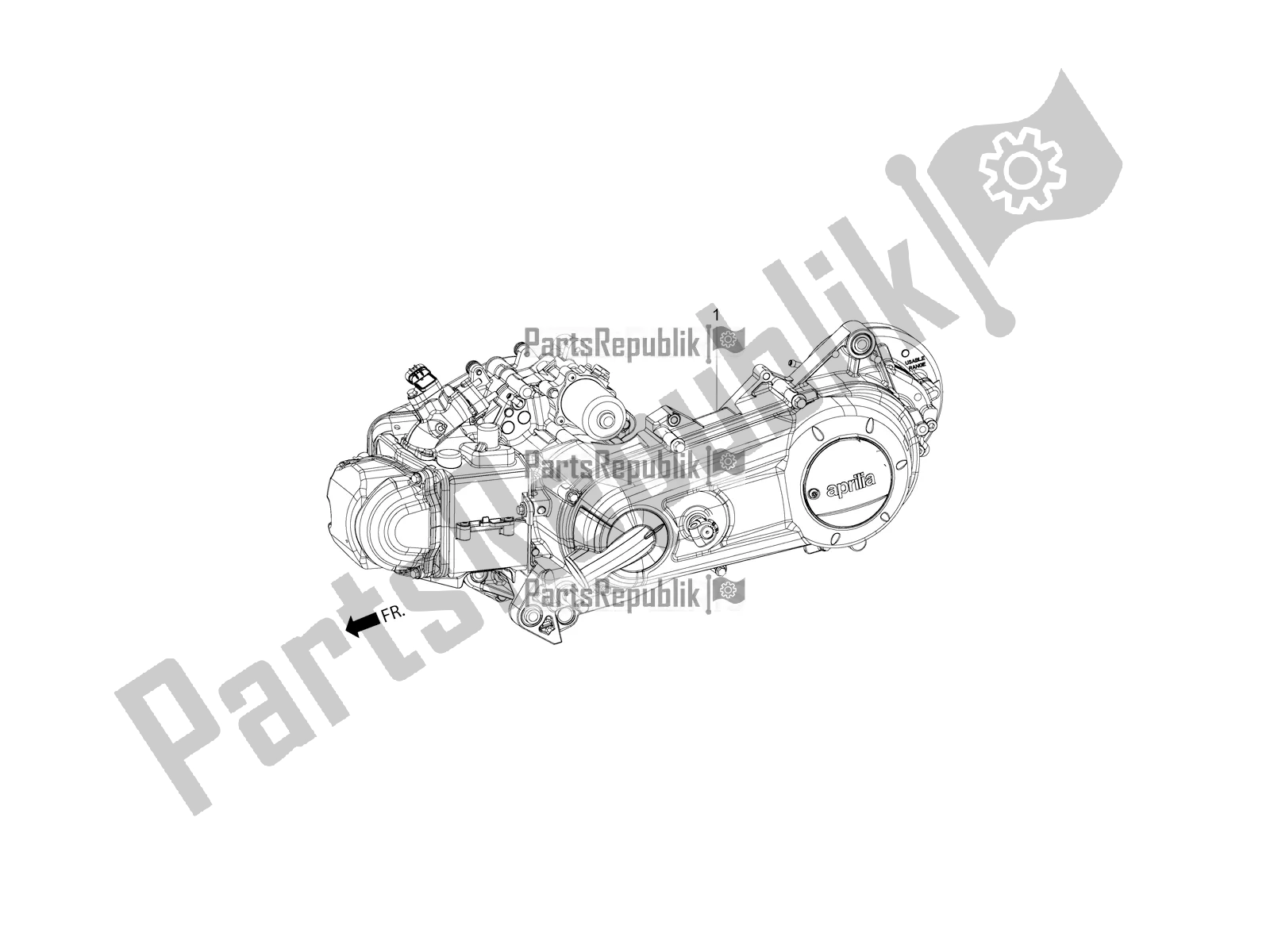 Tutte le parti per il Complete Engine del Aprilia SR Motard 150 ABS Apac 2022