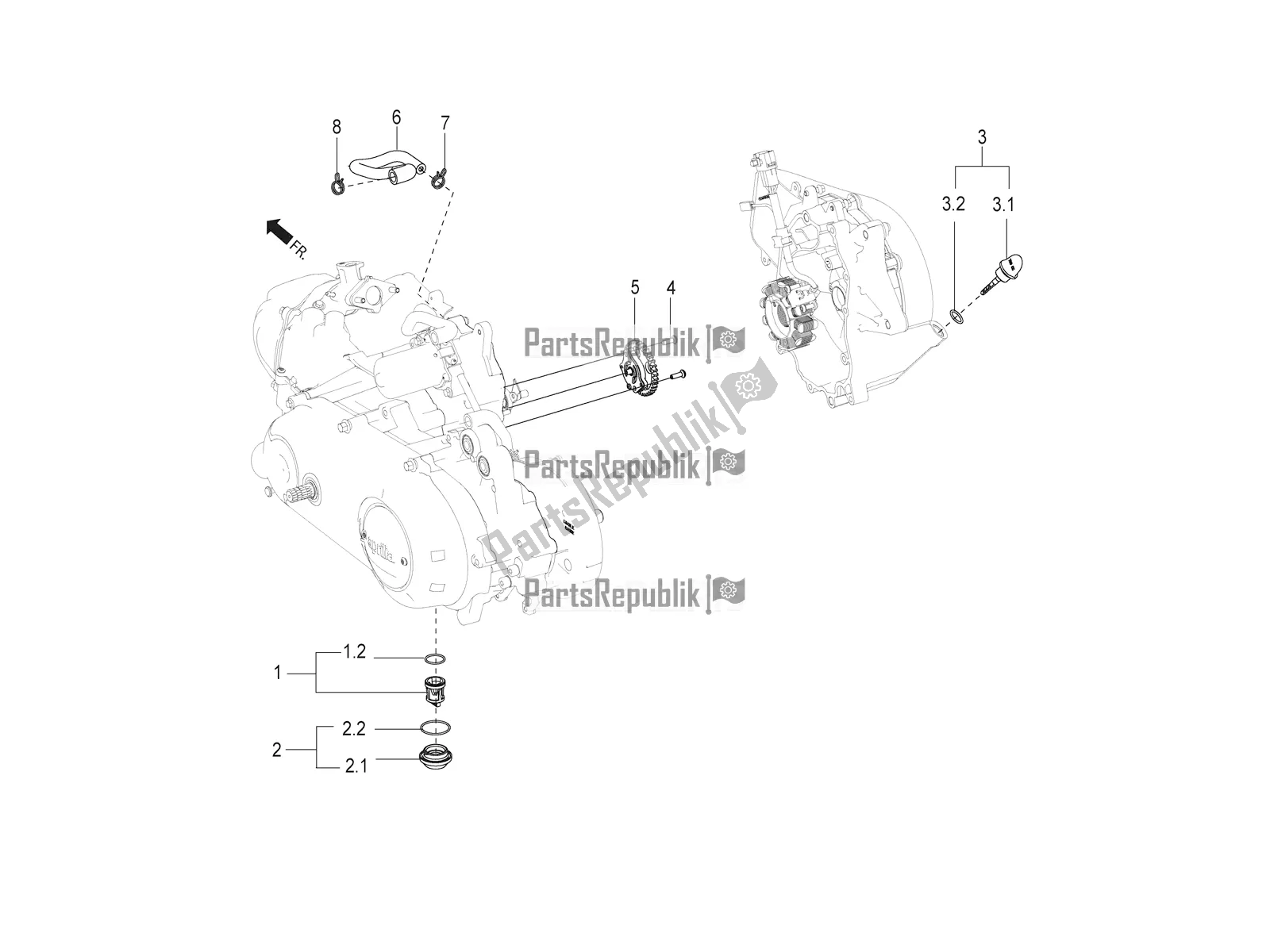 Toutes les pièces pour le Pompe-filtre à Huile du Aprilia SR Motard 150 ABS Apac 2022