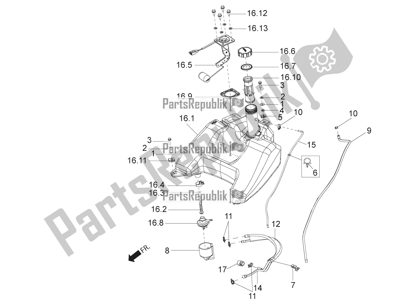 Tutte le parti per il Serbatoio del Aprilia SR Motard 150 ABS Apac 2022