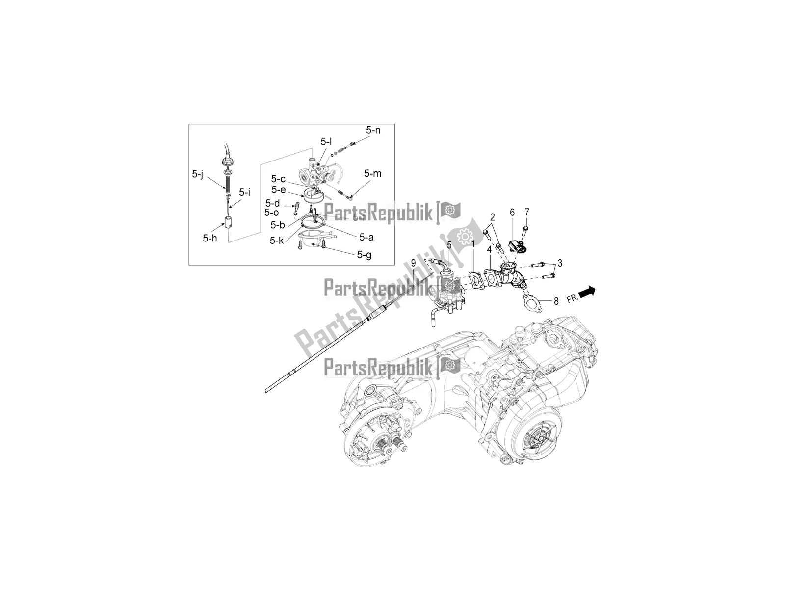 Toutes les pièces pour le Pièces Détachées Carburateur du Aprilia SR Motard 150 ABS Racer Carb. Latam 2019