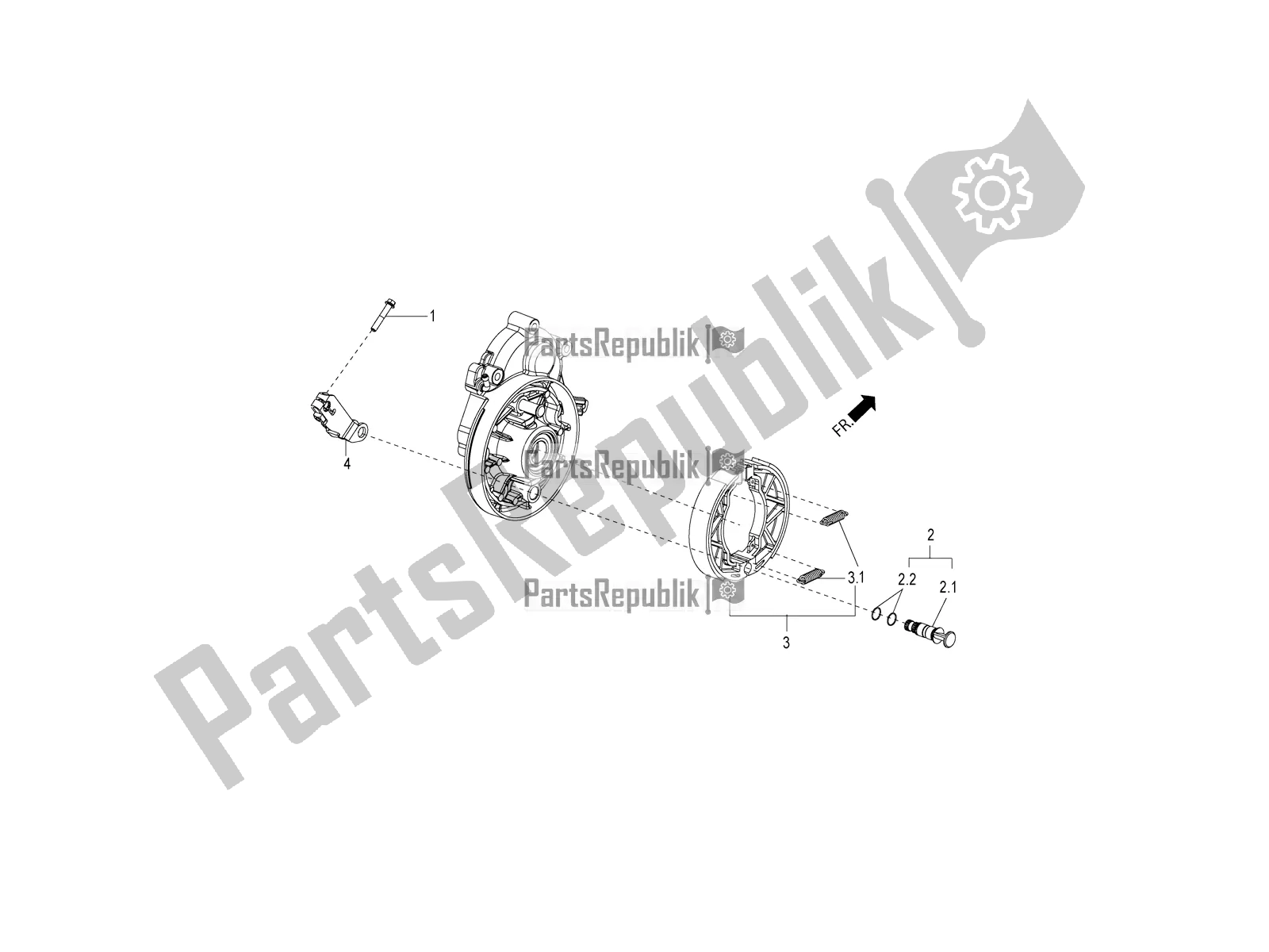 All parts for the Rear Brake - Brake Jaw of the Aprilia SR Motard 150 ABS Racer Carb. Latam 2019