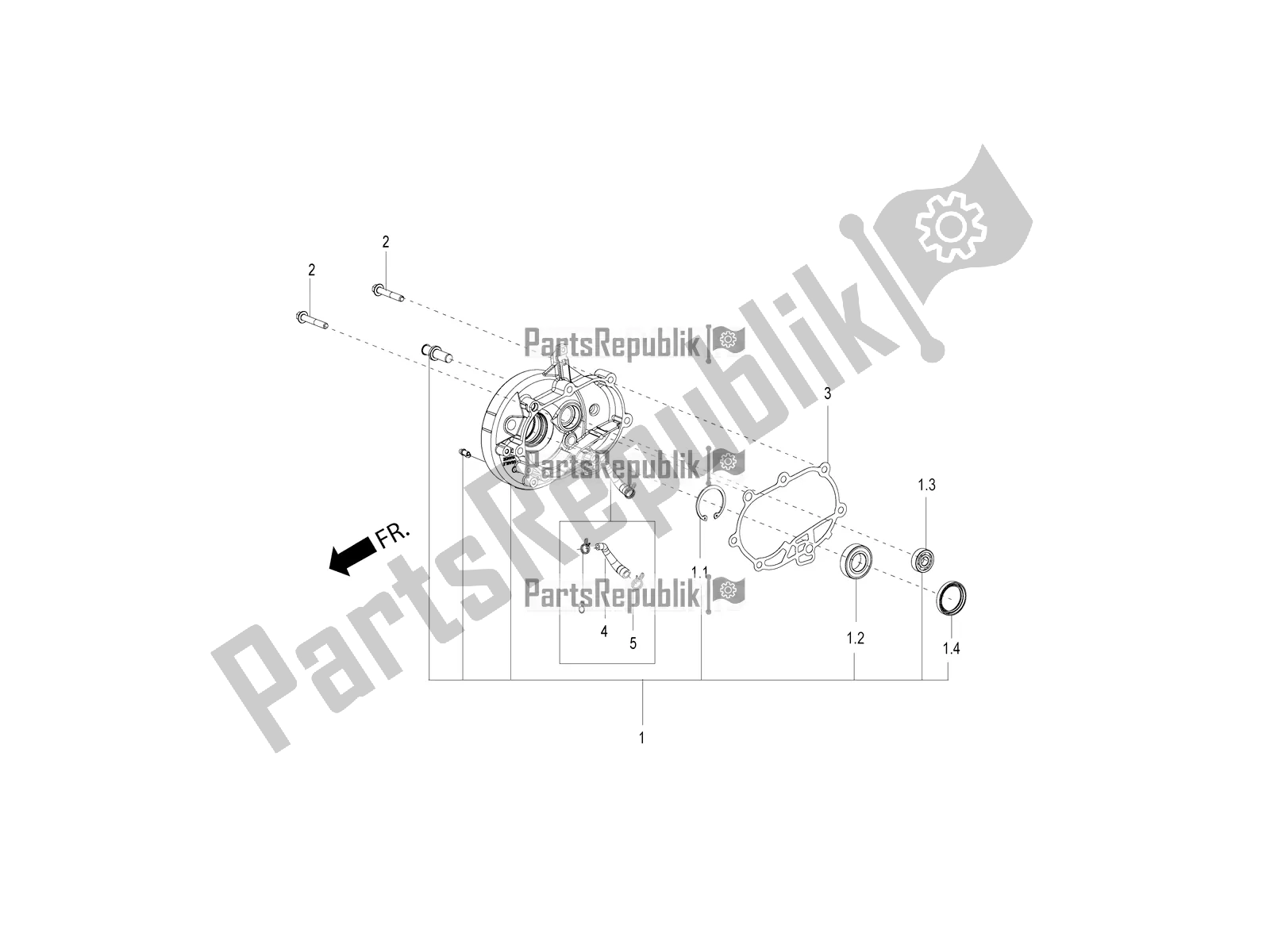 Todas las partes para Cubierta De La Unidad De Reducción de Aprilia SR Motard 150 ABS Racer Carb. Latam 2019