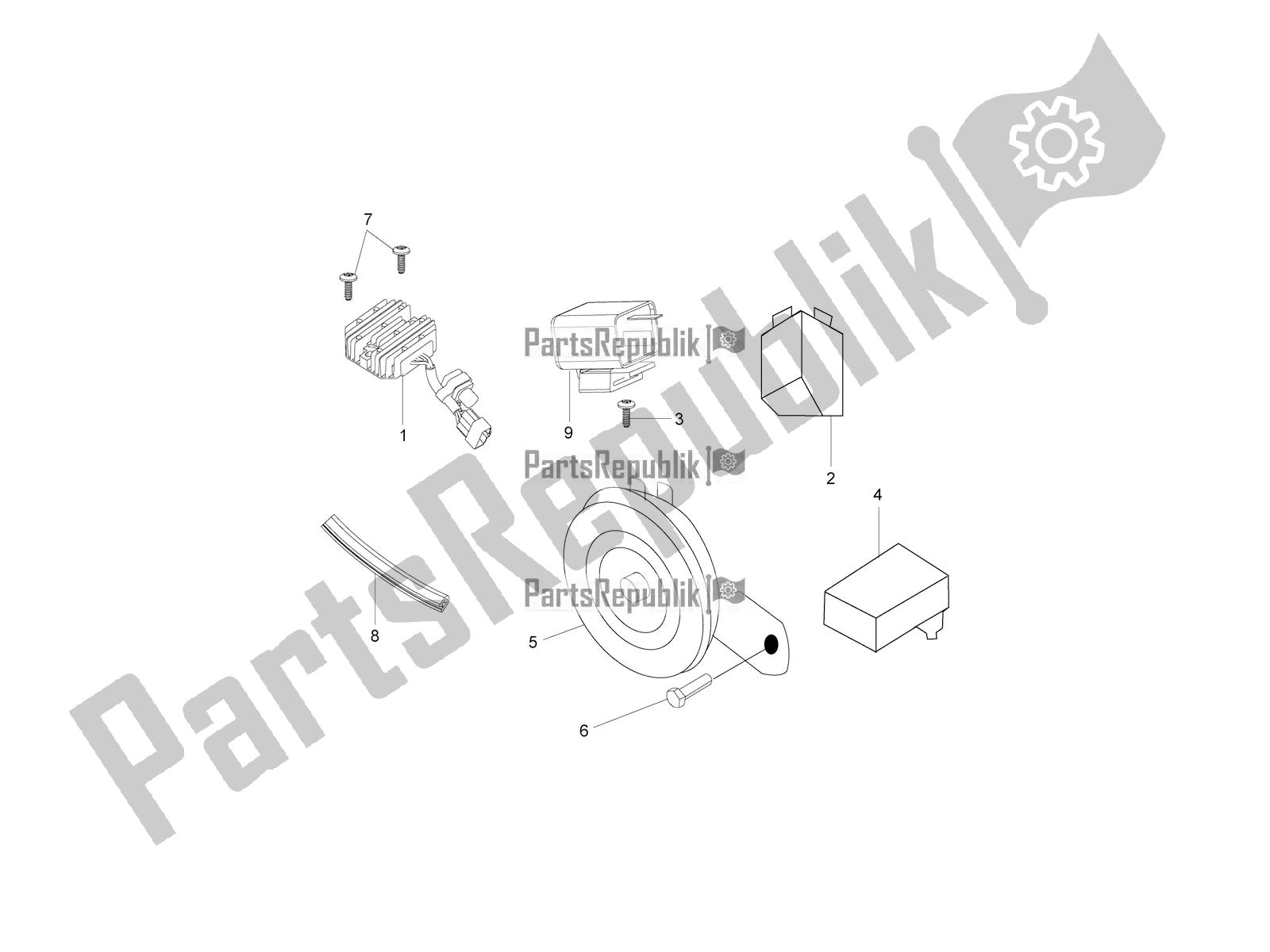 Wszystkie części do Remote Control Switches - Claxon Aprilia SR Motard 150 ABS Racer Carb. Latam 2019