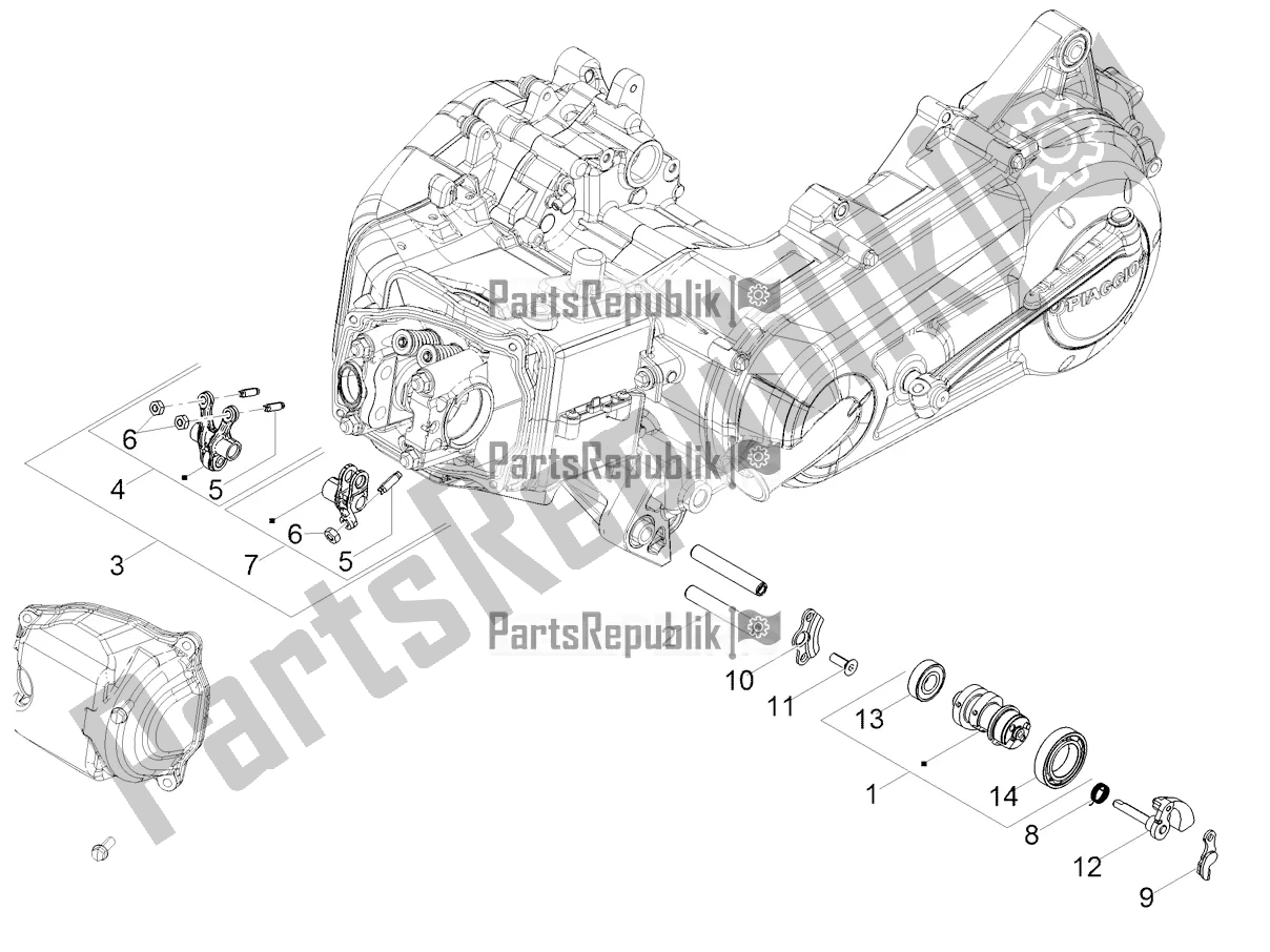 Tutte le parti per il Supporto Leve A Bilanciere del Aprilia SR Motard 150 ABS Racer Carb. Latam 2019