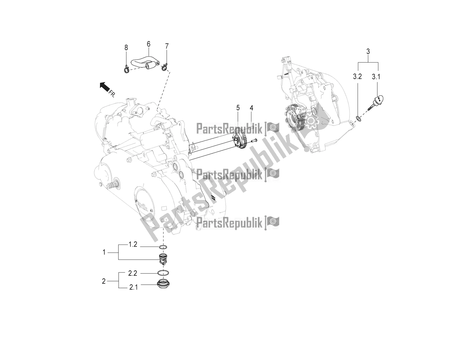 Alle Teile für das Ölpumpenfilter des Aprilia SR Motard 150 ABS Racer Carb. Latam 2020