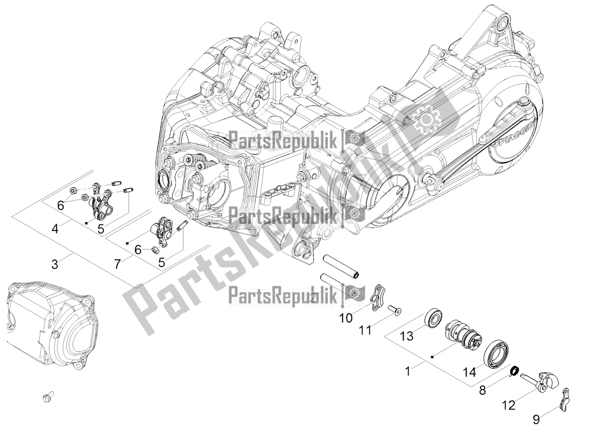 Alle Teile für das Kipphebel Unterstützen des Aprilia SR Motard 150 ABS Racer Carb. Latam 2020
