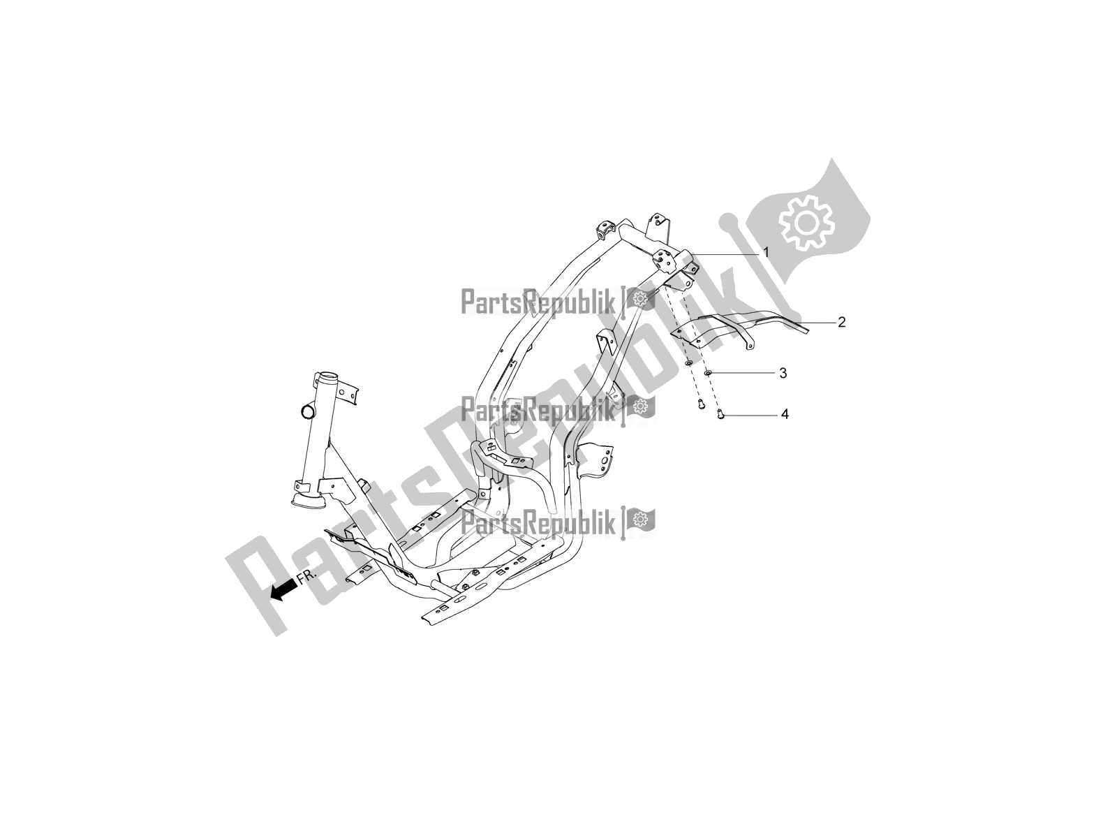 Toutes les pièces pour le Châssis du Aprilia SR Motard 150 HE Carb. 2020