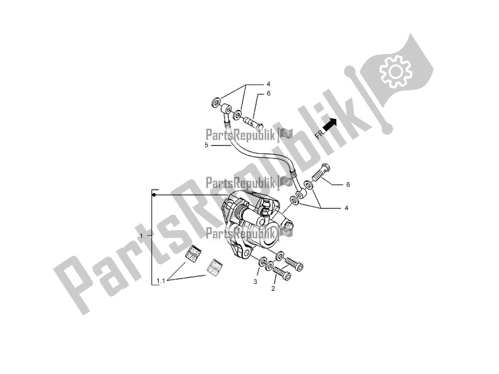 Tutte le parti per il Tubazioni Freno Anteriore-pinza Freno Anteriore del Aprilia SR Motard 150 HE Carb. 2020