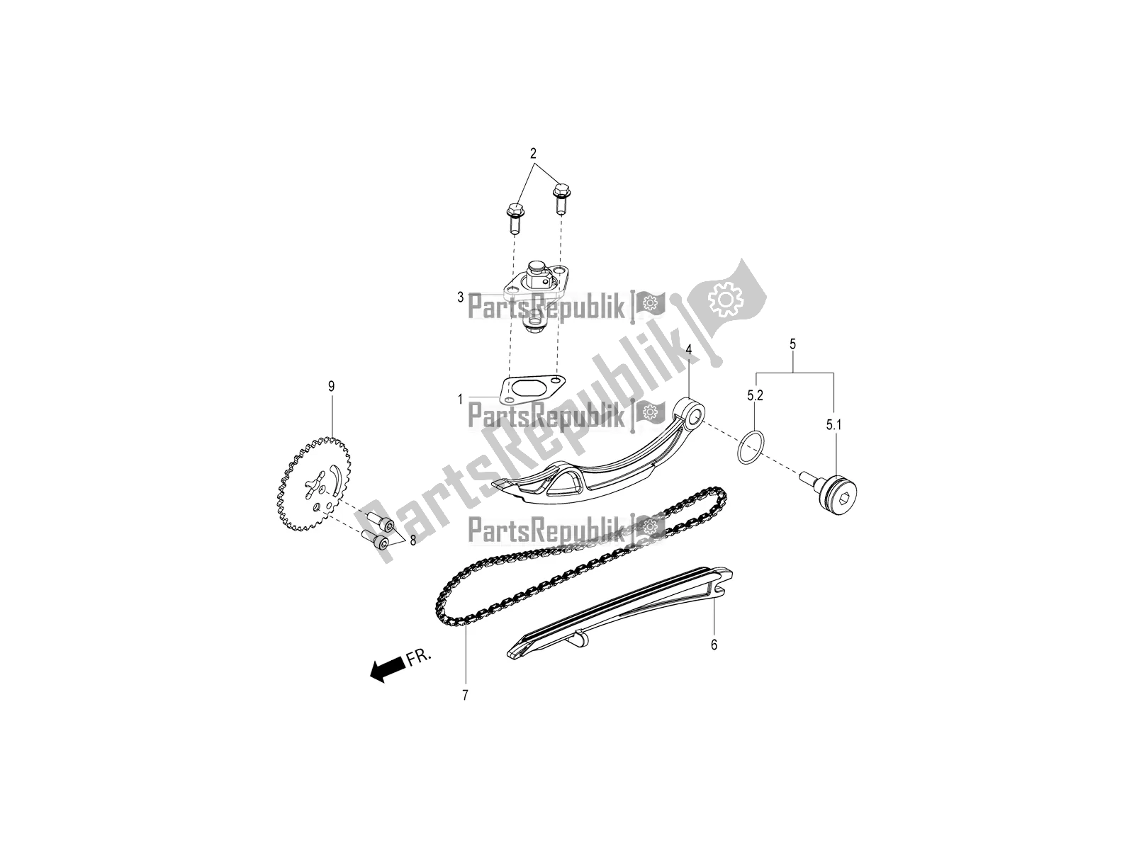 Toutes les pièces pour le Tendeur Chaîne-chaîne De Distribution du Aprilia SR Motard 150 HE Carb. 2020