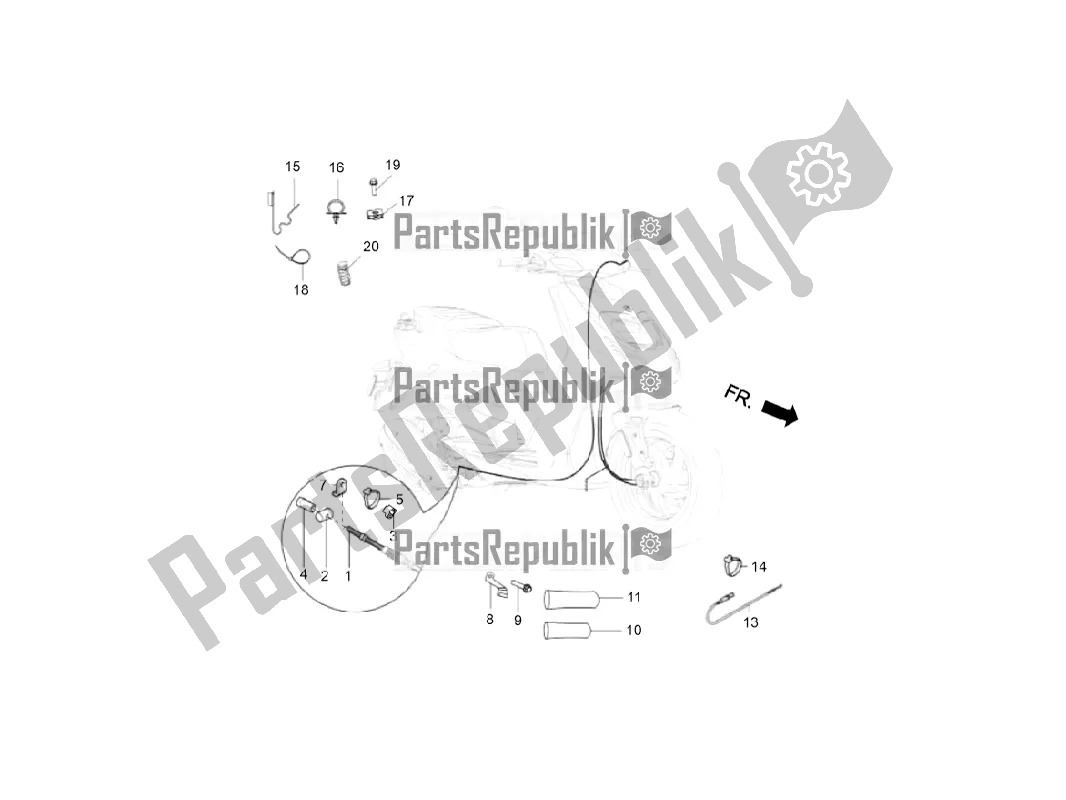 Alle Teile für das Getriebe-hinterradbremsen-tachometer (km) des Aprilia SR Motard 150 HE Carb. 2020