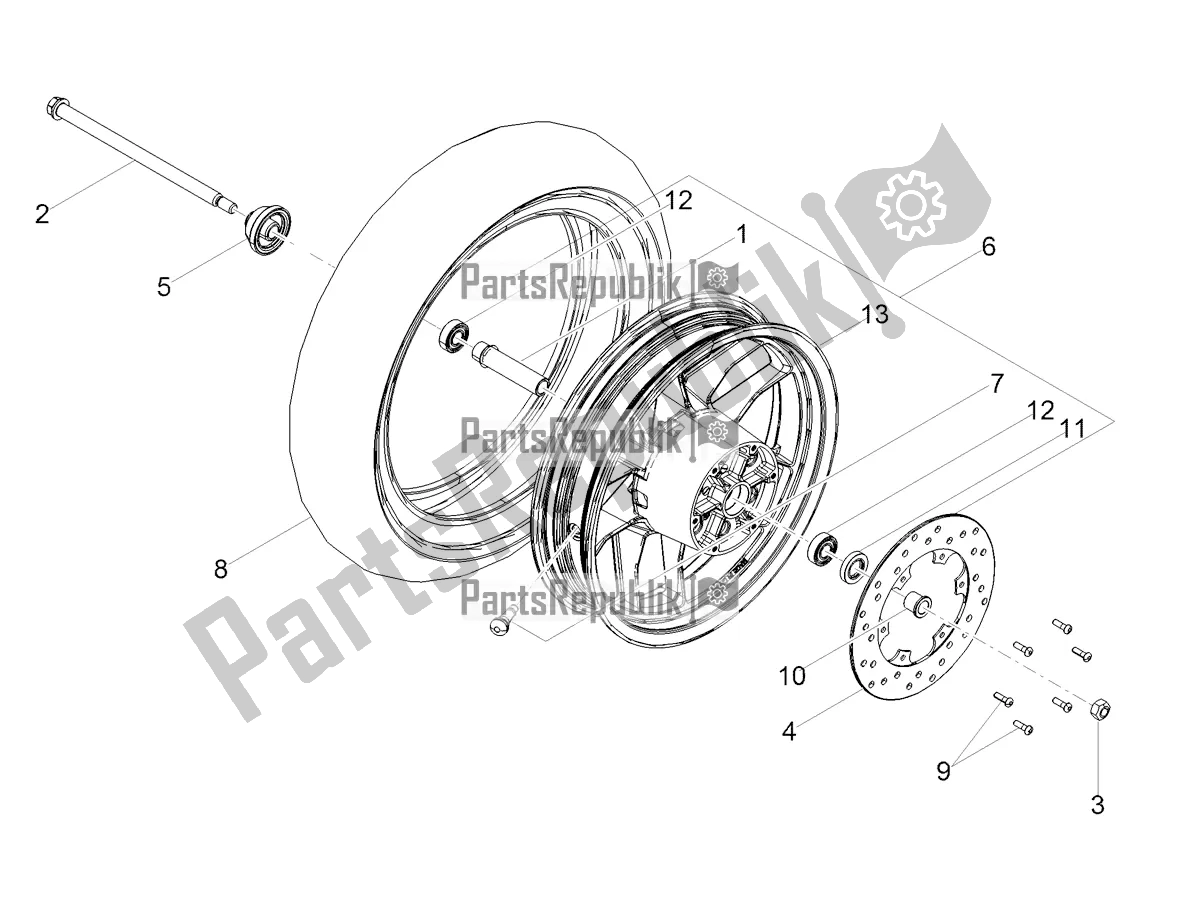 Toutes les pièces pour le Roue Avant du Aprilia SR Motard 150 HE Carb. 2021