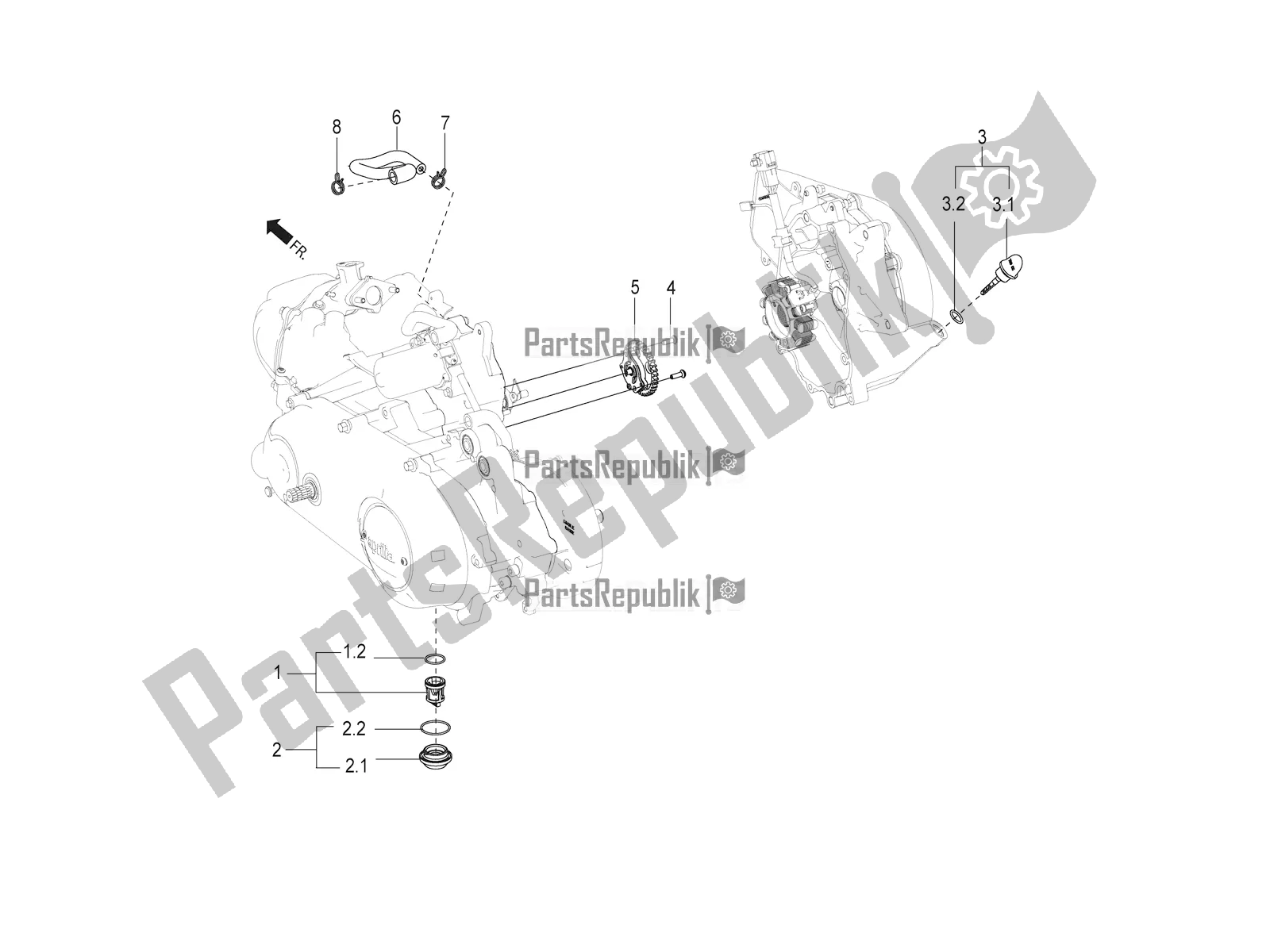 Alle Teile für das Ölpumpenfilter des Aprilia SR Motard 150 HE Carb. 2021