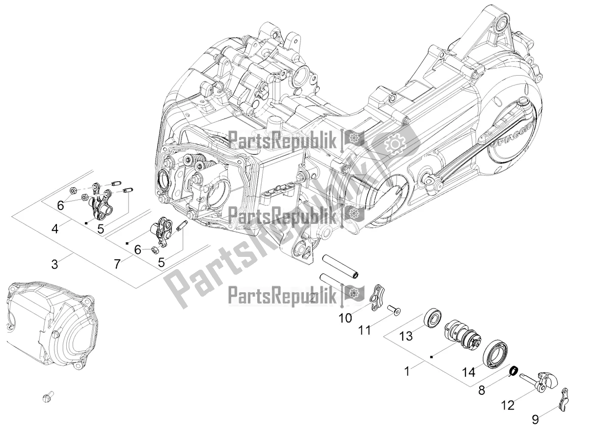 Toutes les pièces pour le Support De Leviers à Bascule du Aprilia SR Motard 150 HE Carb. 2021