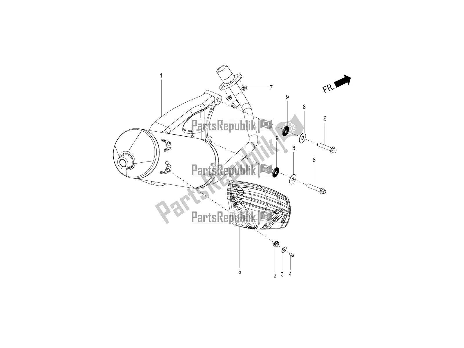 Toutes les pièces pour le Silencieux du Aprilia SR Motard 150 HE Carb. 2021