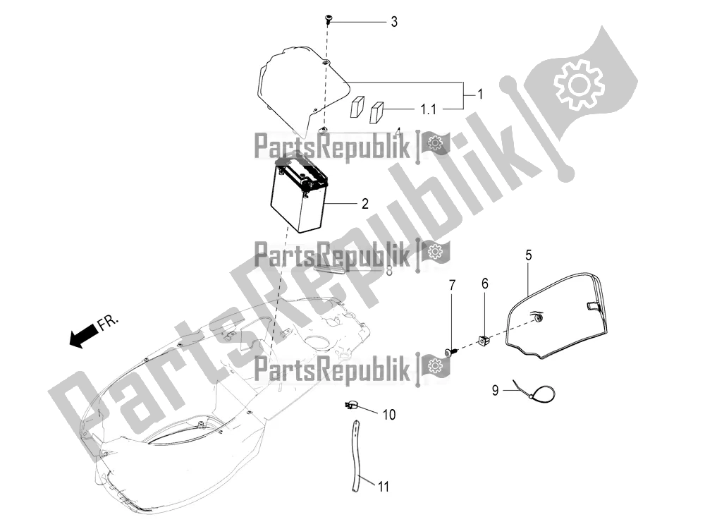 Tutte le parti per il Batteria del Aprilia SR Motard 150 HE Carb. Race 2020