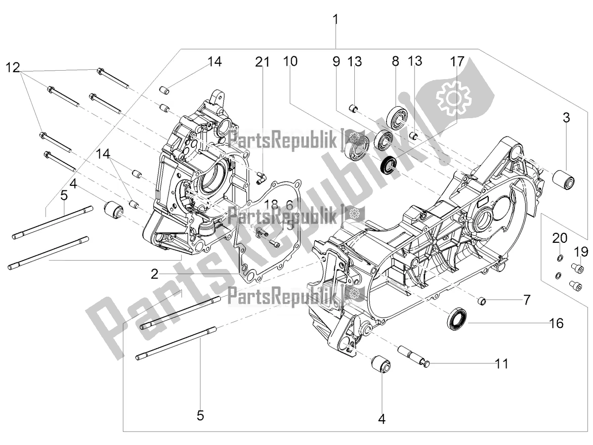 Todas as partes de Bloco Do Motor do Aprilia SR Motard 150 HE Carb. Race 2020