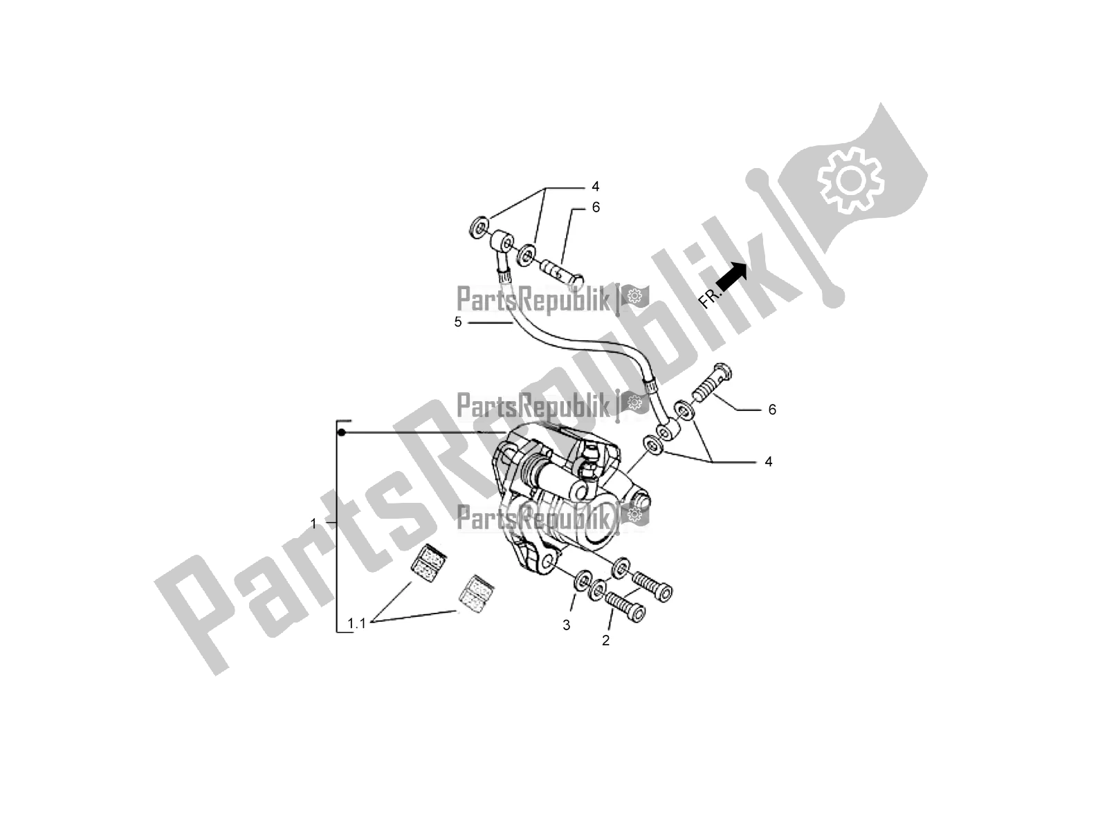 Toutes les pièces pour le Tuyauterie De Frein Avant-étrier De Frein Avant du Aprilia SR Motard 150 HE Carb. Race 2020