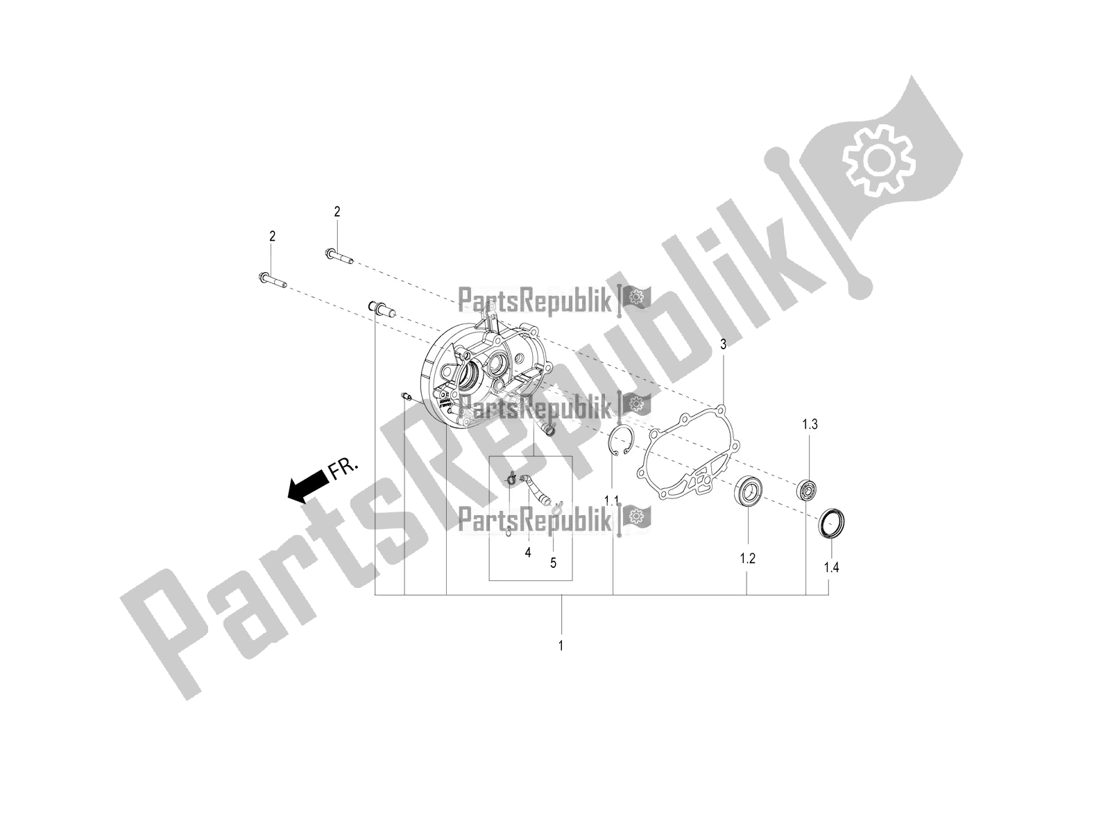 Toutes les pièces pour le Couvercle De L'unité De Réduction du Aprilia SR Motard 150 HE Carb. Race 2020