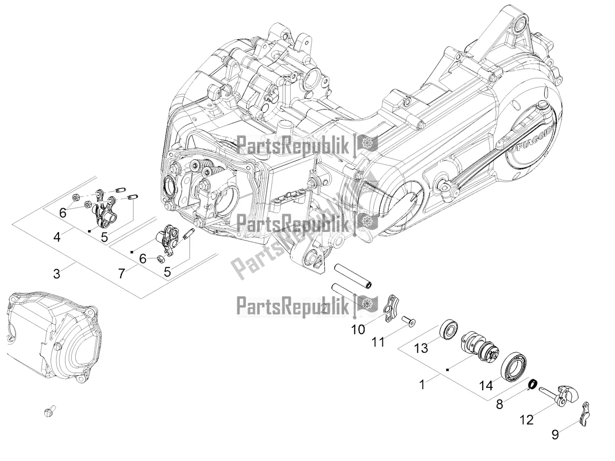 Todas as partes de Suporte Para Alavancas De Rocker do Aprilia SR Motard 150 HE Carb. Race 2020