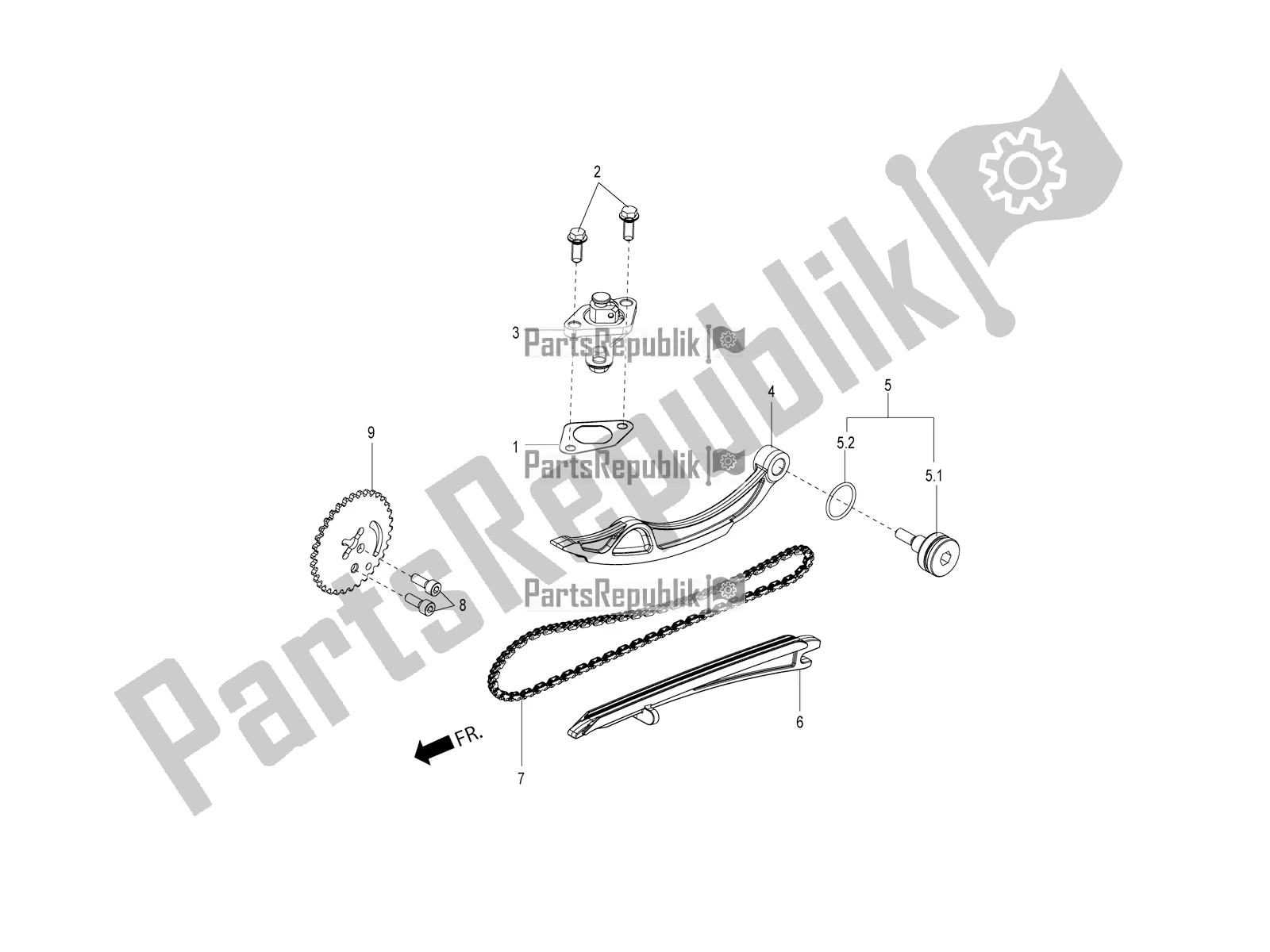 Todas as partes de Tensor De Corrente De Sincronização do Aprilia SR Motard 150 HE Carb. Race 2020