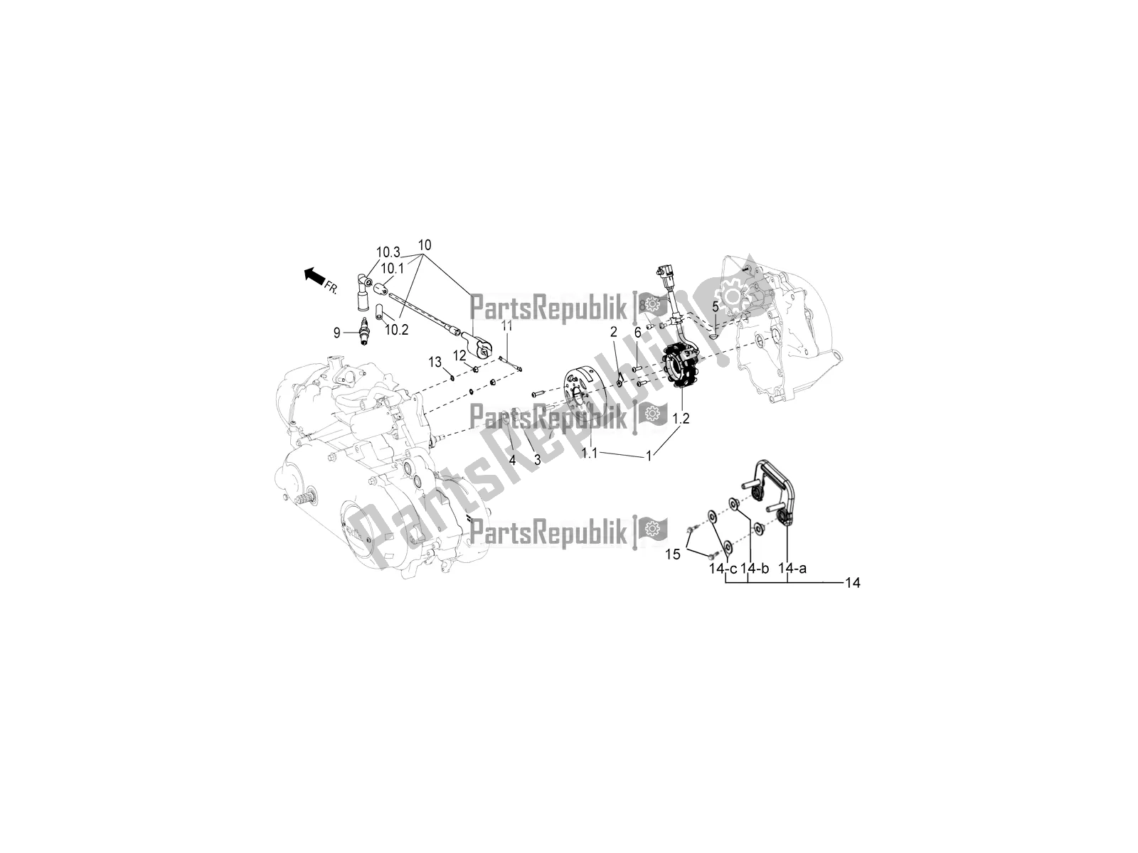 Todas as partes de Volante Magneto-h. T. Bobina do Aprilia SR Motard 150 HE Carb. Race 2021