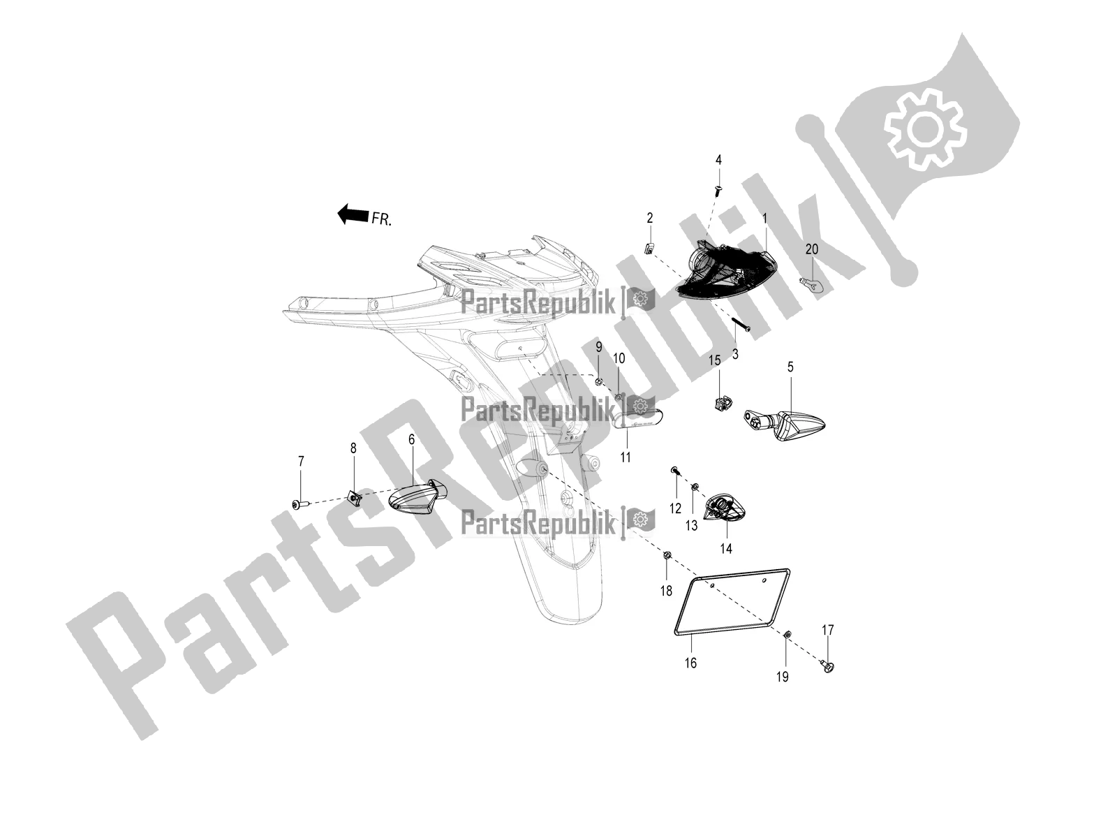 Tutte le parti per il Fanali Posteriori - Indicatori Di Direzione del Aprilia SR Motard 150 HE Carb. Race 2021