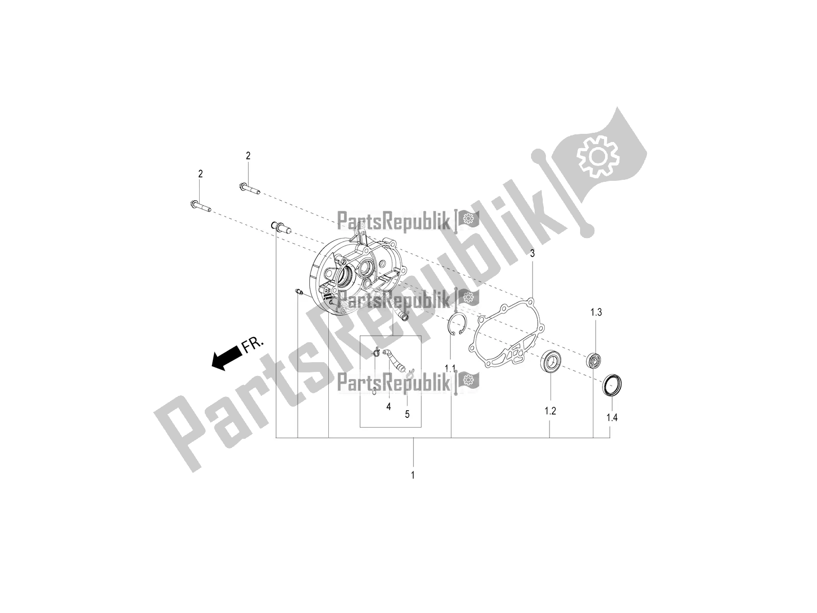 Toutes les pièces pour le Couvercle De L'unité De Réduction du Aprilia SR Motard 150 HE Carb. Race 2021