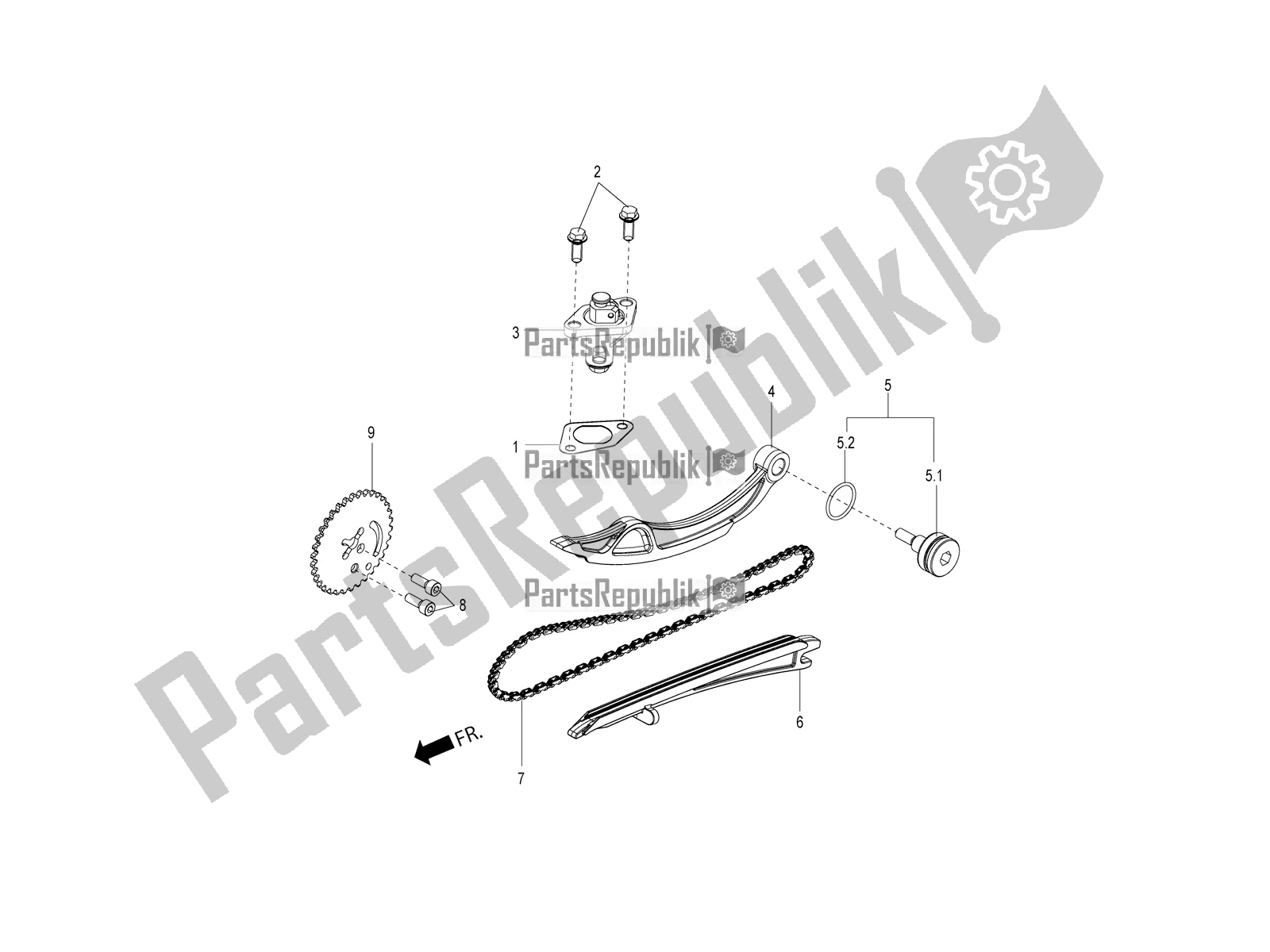 Alle onderdelen voor de Ketting-kettingspanner van de Aprilia SR Motard 150 HE Carb. Race 2021