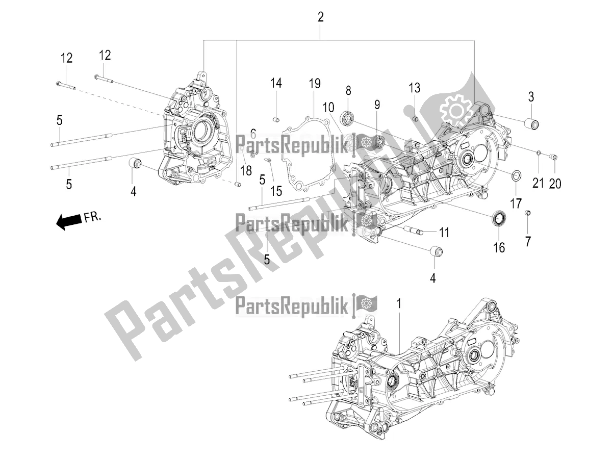 Todas as partes de Bloco Do Motor do Aprilia SR Motard 160 ABS Bsvi CKD Latam 2020