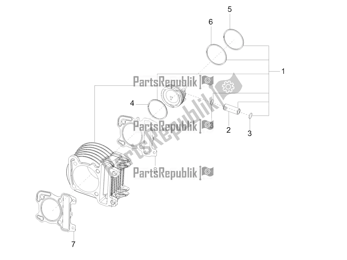 All parts for the Cylinder-piston-wrist Pin, Assy of the Aprilia SR Motard 160 ABS Bsvi CKD Latam 2020