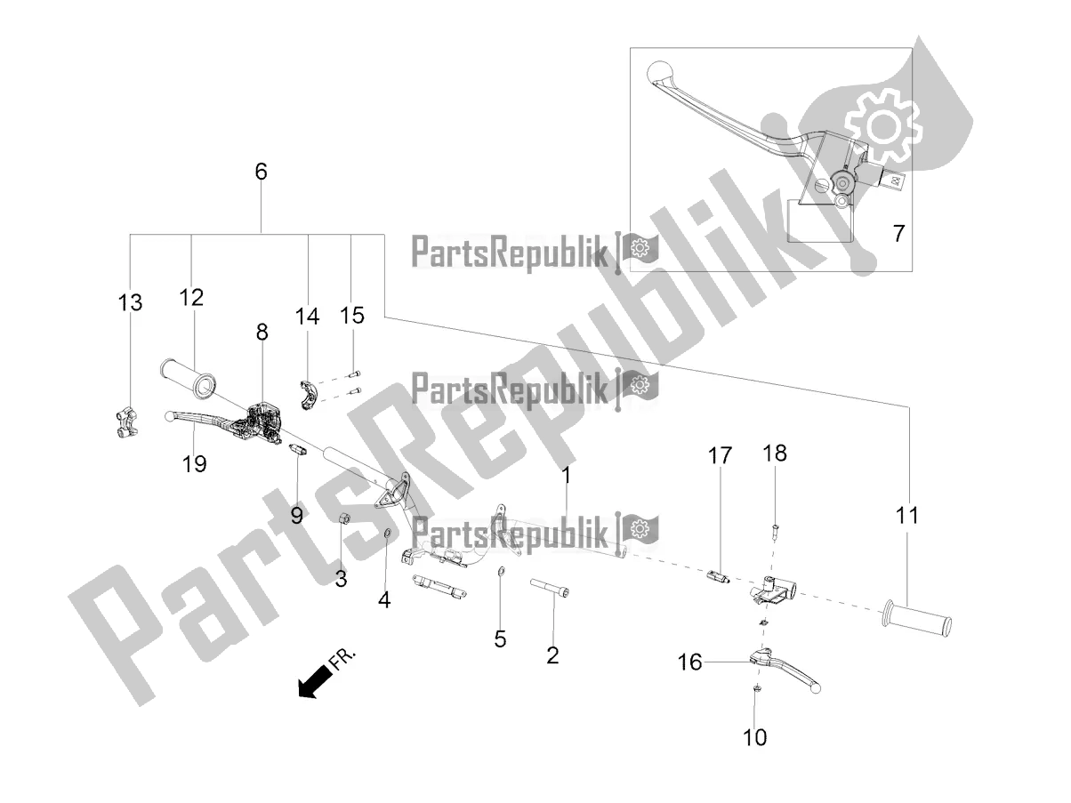 All parts for the Handlebars of the Aprilia SR Motard 160 ABS Bsvi CKD Latam 2020