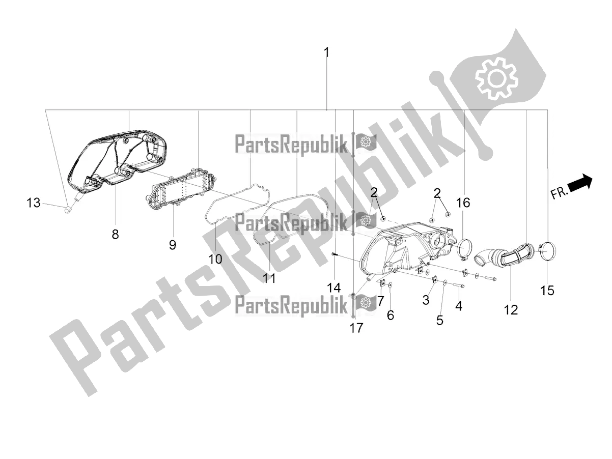 Alle onderdelen voor de Luchtfilter van de Aprilia SR Motard 160 ABS Bsvi CKD Latam 2021