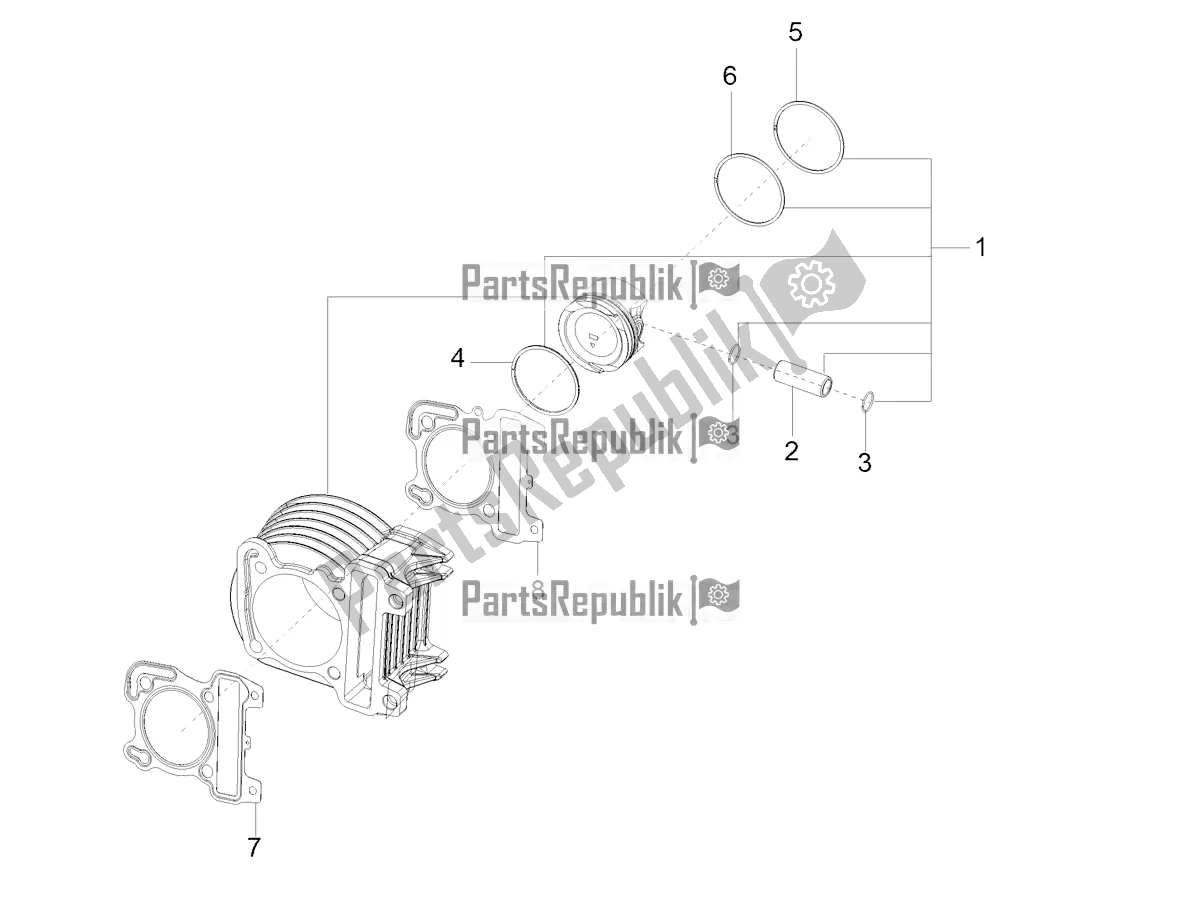 All parts for the Cylinder-piston-wrist Pin, Assy of the Aprilia SR Motard 160 ABS Bsvi CKD Latam 2021