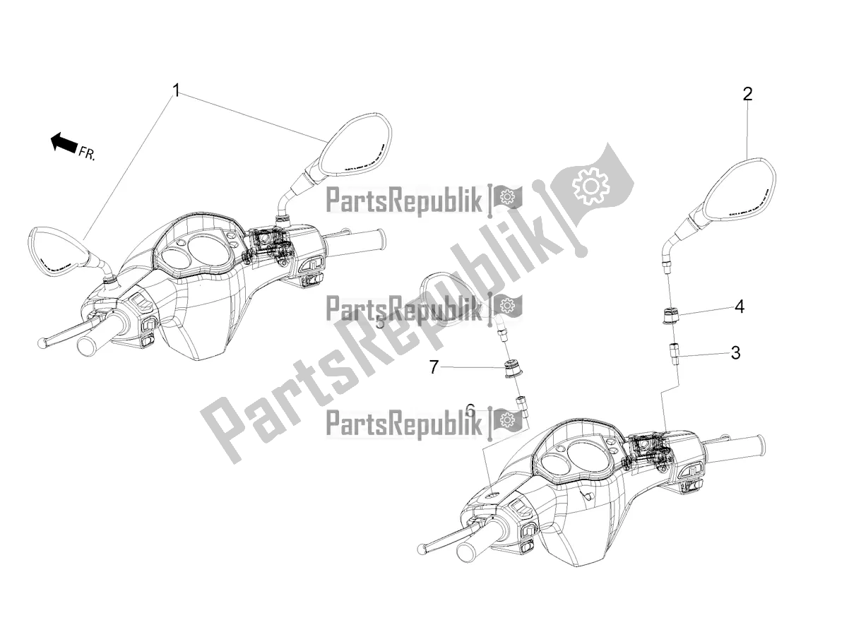 Todas las partes para Espejo / S De Conducción de Aprilia SR Motard 160 ABS Bsvi CKD Latam 2021