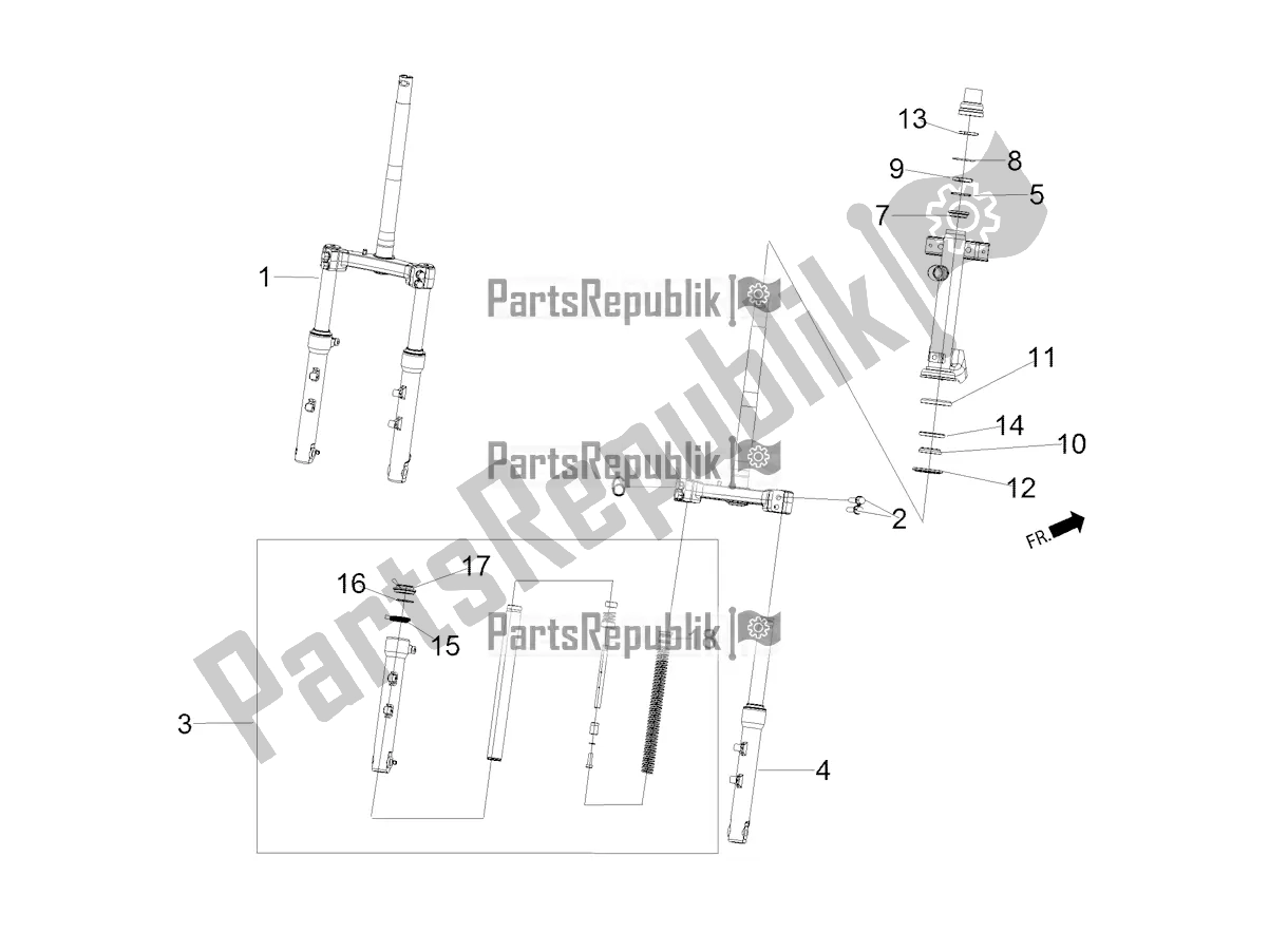 Toutes les pièces pour le Suspension De Roue Avant du Aprilia SR Motard 160 ABS Bsvi CKD Latam 2021