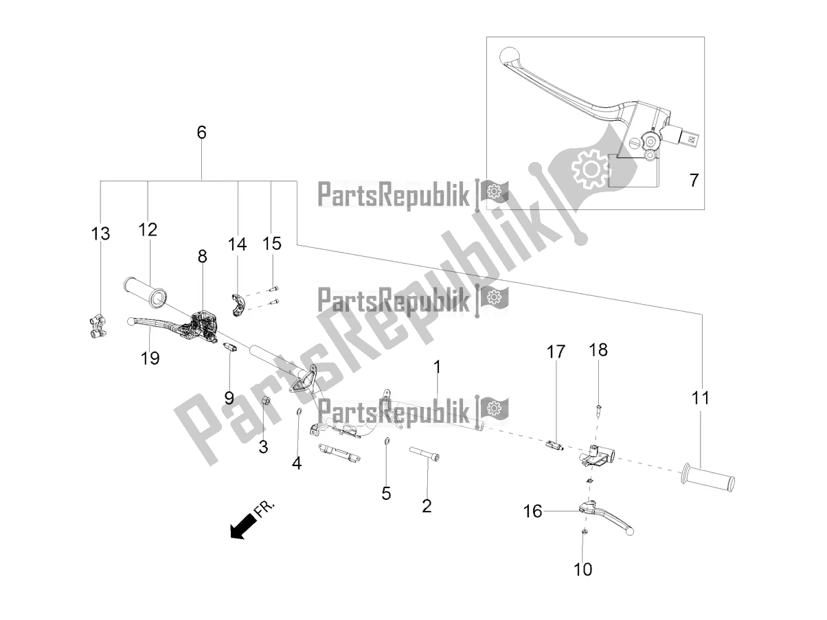 All parts for the Handlebars of the Aprilia SR Motard 160 ABS Bsvi CKD Latam 2021