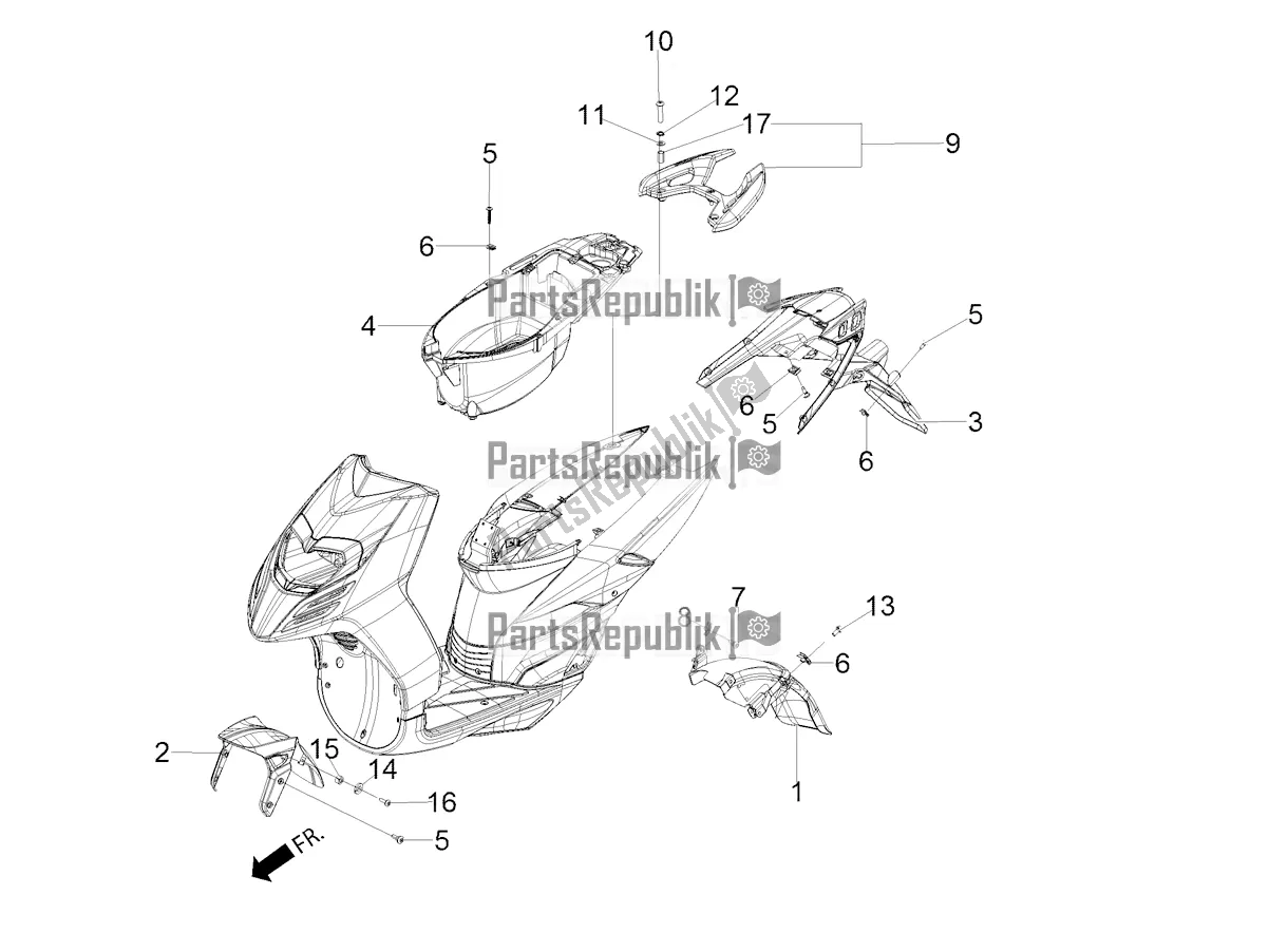 Tutte le parti per il Mudguard And Helmet Case del Aprilia SR Motard 160 ABS Bsvi CKD Latam 2021