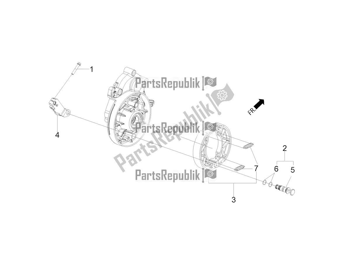 Toutes les pièces pour le Frein Arrière - Mâchoire De Frein du Aprilia SR Motard 160 ABS Bsvi CKD Latam 2021