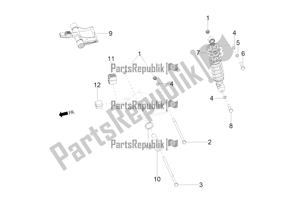 Todas las partes para Amortiguador Trasero de Aprilia SR Motard 160 ABS Bsvi CKD Latam 2021