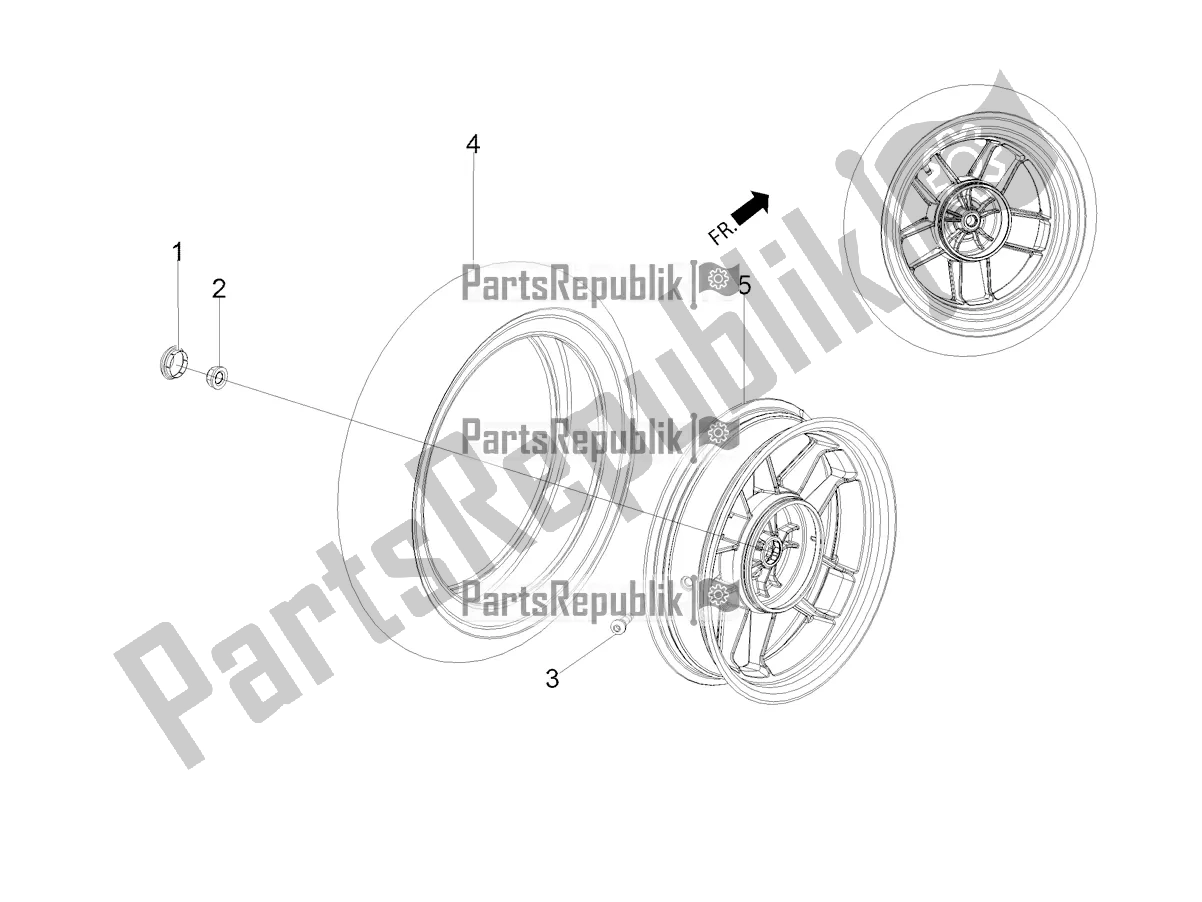 Alle onderdelen voor de Achterwiel van de Aprilia SR Motard 160 ABS Bsvi CKD Latam 2021