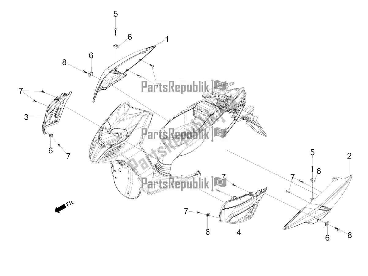 Tutte le parti per il Rivestimenti Laterali-spoiler del Aprilia SR Motard 160 ABS Bsvi CKD Latam 2021