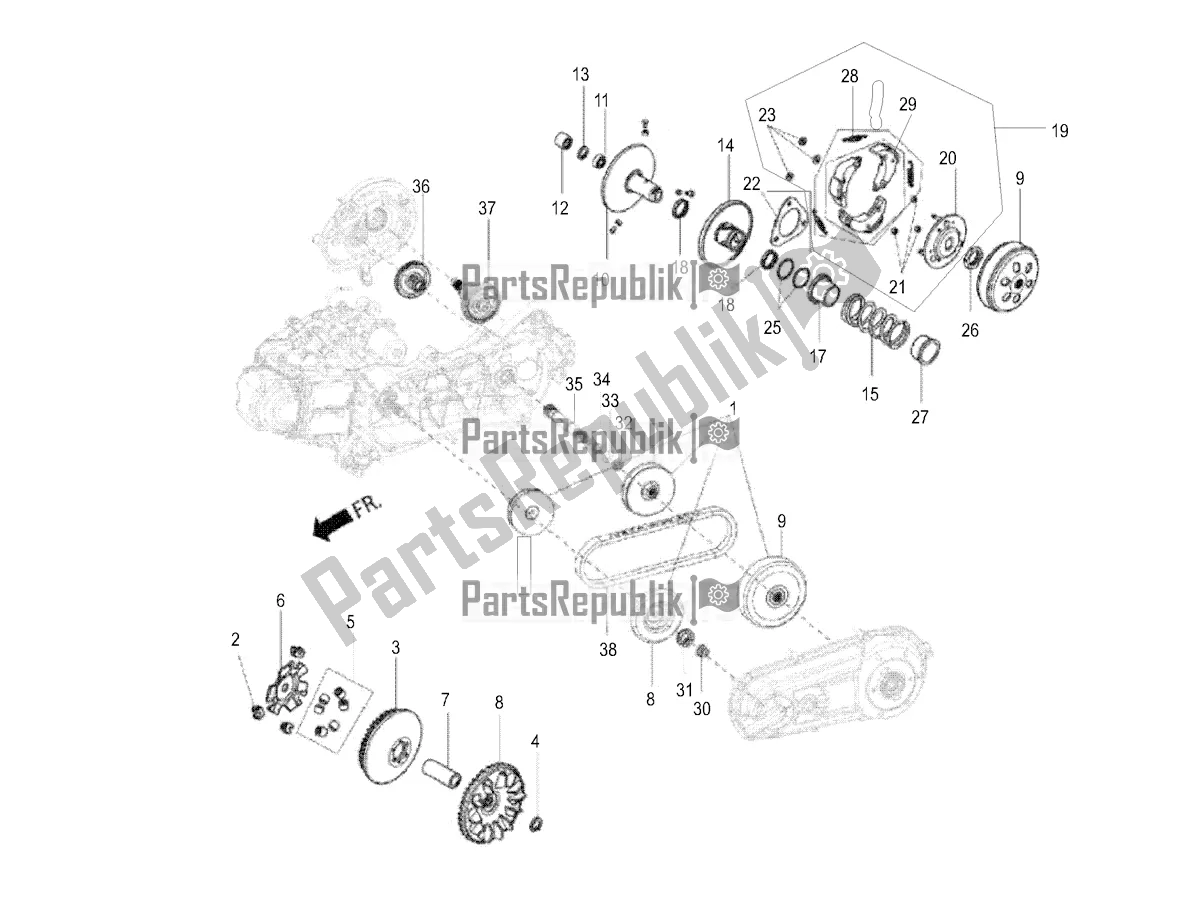 Todas as partes de Embreagem De Transmissão do Aprilia SR Motard 160 ABS Bsvi CKD Latam 2021