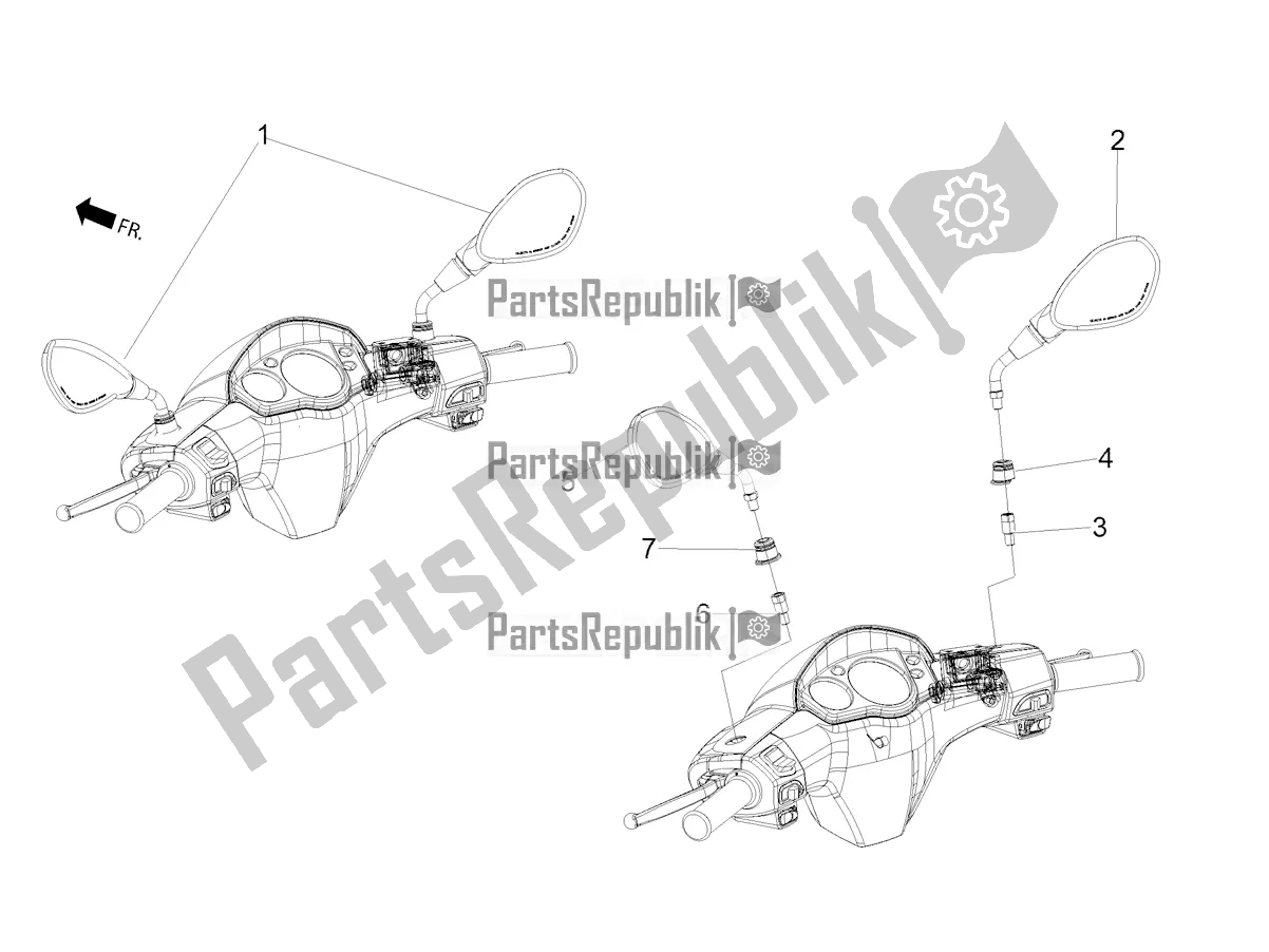All parts for the Driving Mirror/s of the Aprilia SR Motard 160 ABS Bsvi CKD Latam 2022