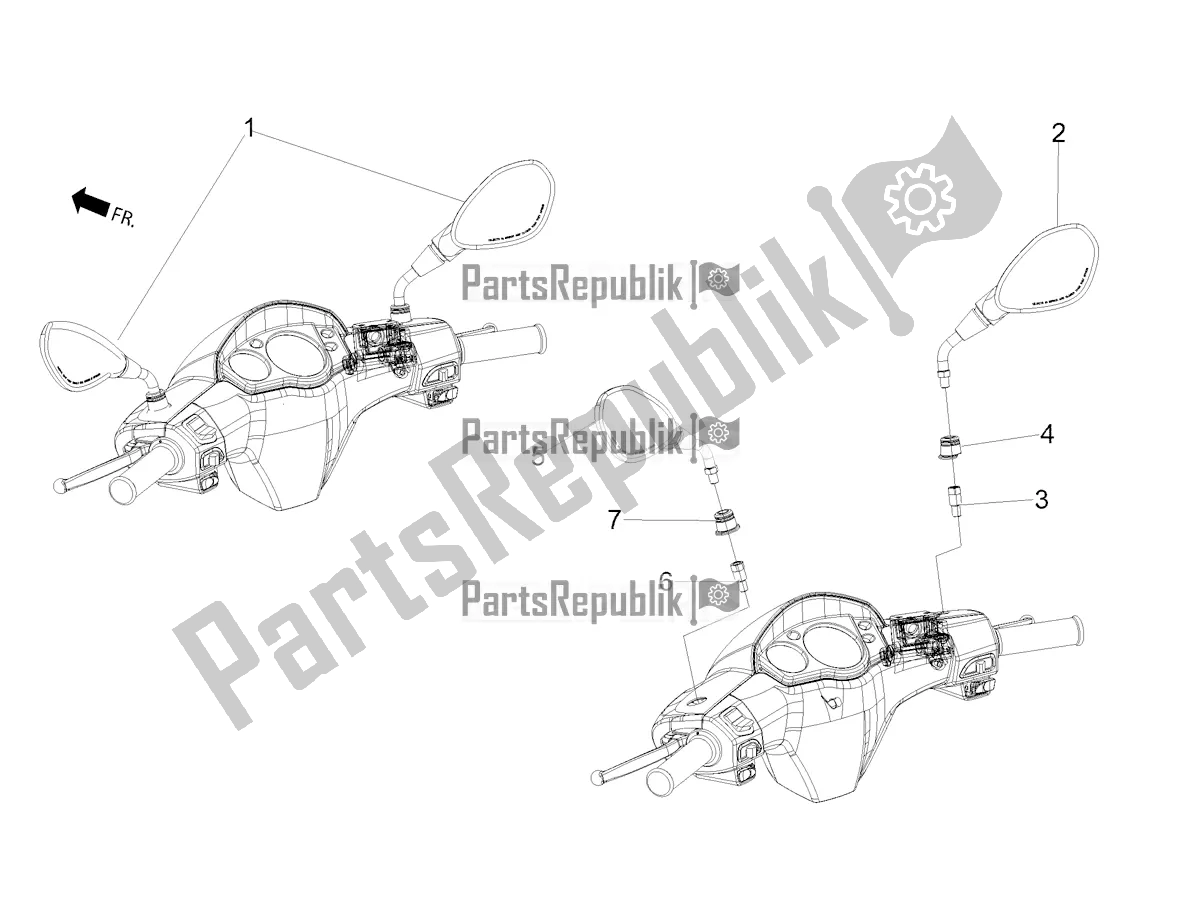 Todas as partes de Espelho (s) De Direção do Aprilia SR Motard 160 ABS Bsvi CKD Latam 2022