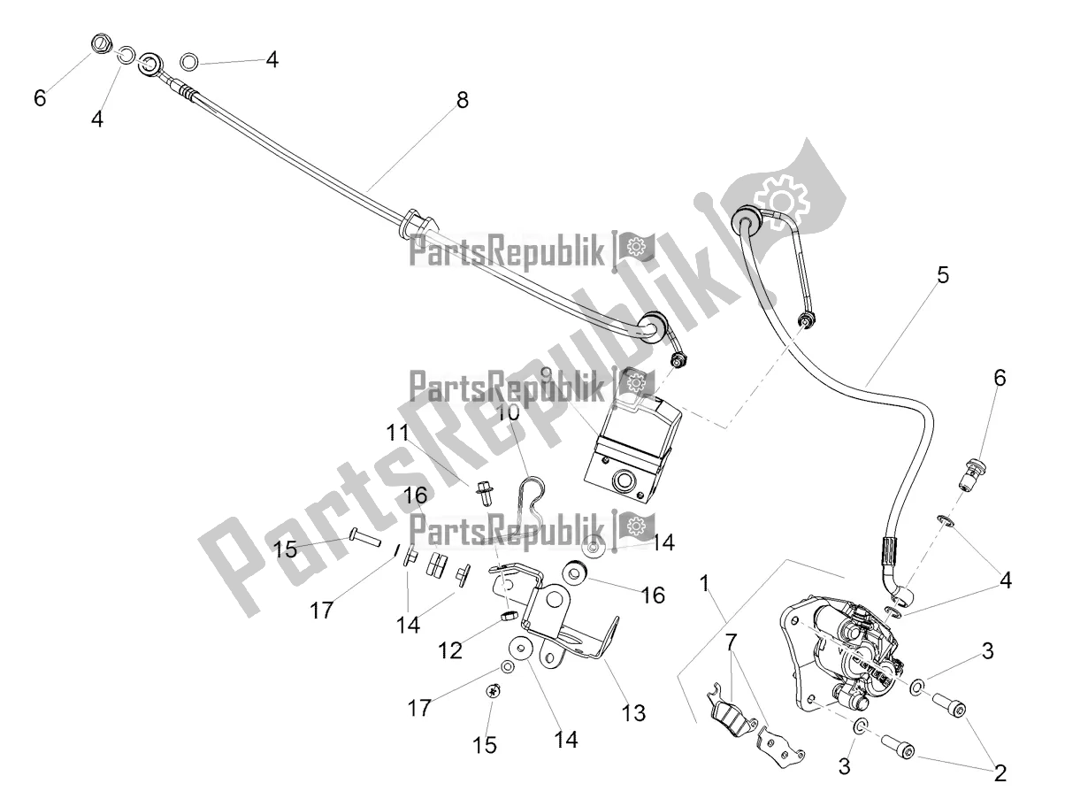 All parts for the Front Brake Piping-front Brake Caliper of the Aprilia SR Motard 160 ABS Bsvi CKD Latam 2022