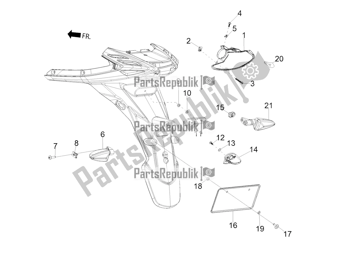 Toutes les pièces pour le Phares Arrière - Clignotants du Aprilia SR Motard 160 ABS Bsvi CKD Latam 2022