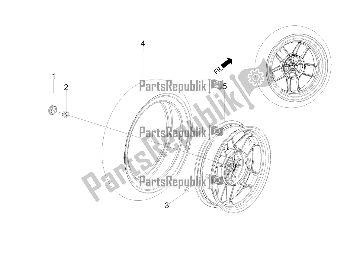 All parts for the Rear Wheel of the Aprilia SR Motard 160 ABS Bsvi CKD Latam 2022