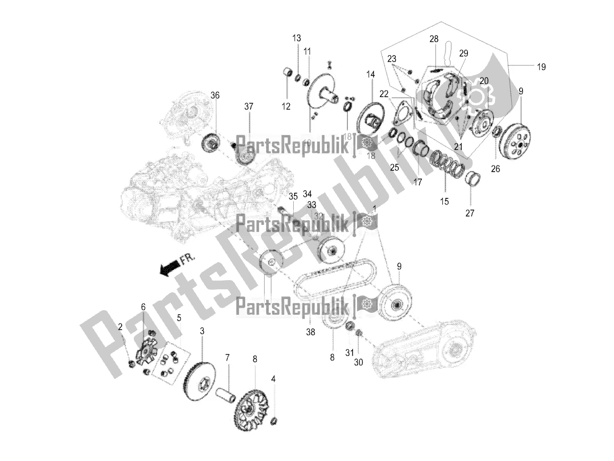 Toutes les pièces pour le Transmission-embrayage du Aprilia SR Motard 160 ABS Bsvi CKD Latam 2022