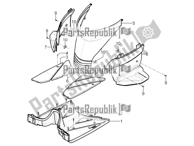 Todas las partes para Cubierta Central - Reposapiés de Aprilia SR Motard 50 2T 2016